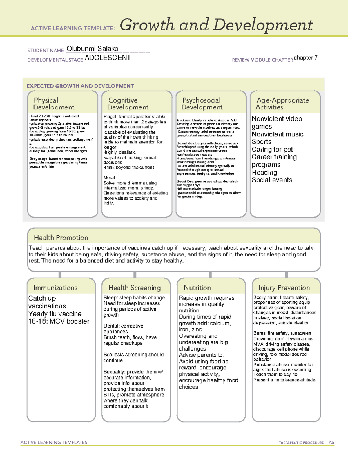 Active Learning Template- Adolescent - ACTIVE LEARNING TEMPLATES ...