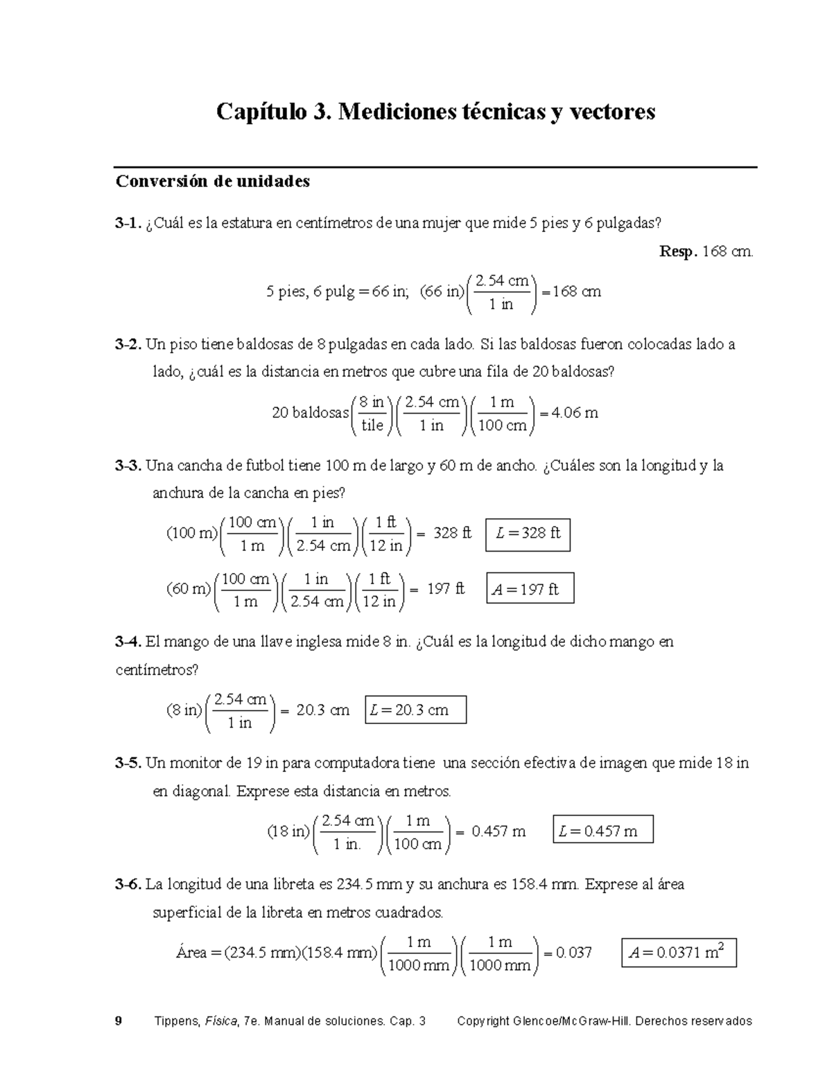 Tippens Fisica 7e Soluciones 03 - Capítulo 3. Mediciones Técnicas Y ...