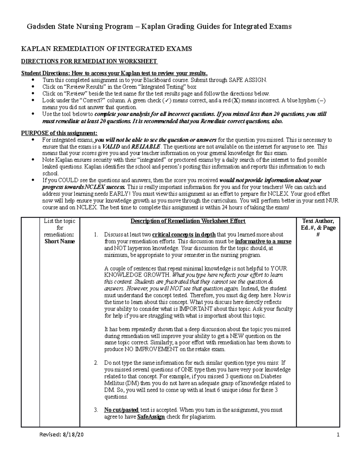 Robbiebush Kaplan OB Remediation 211 - KAPLAN REMEDIATION OF INTEGRATED ...