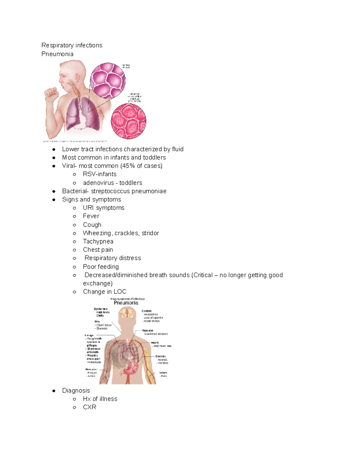 Pneumonia and Influenza - Respiratory infections Pneumonia Lower tract ...