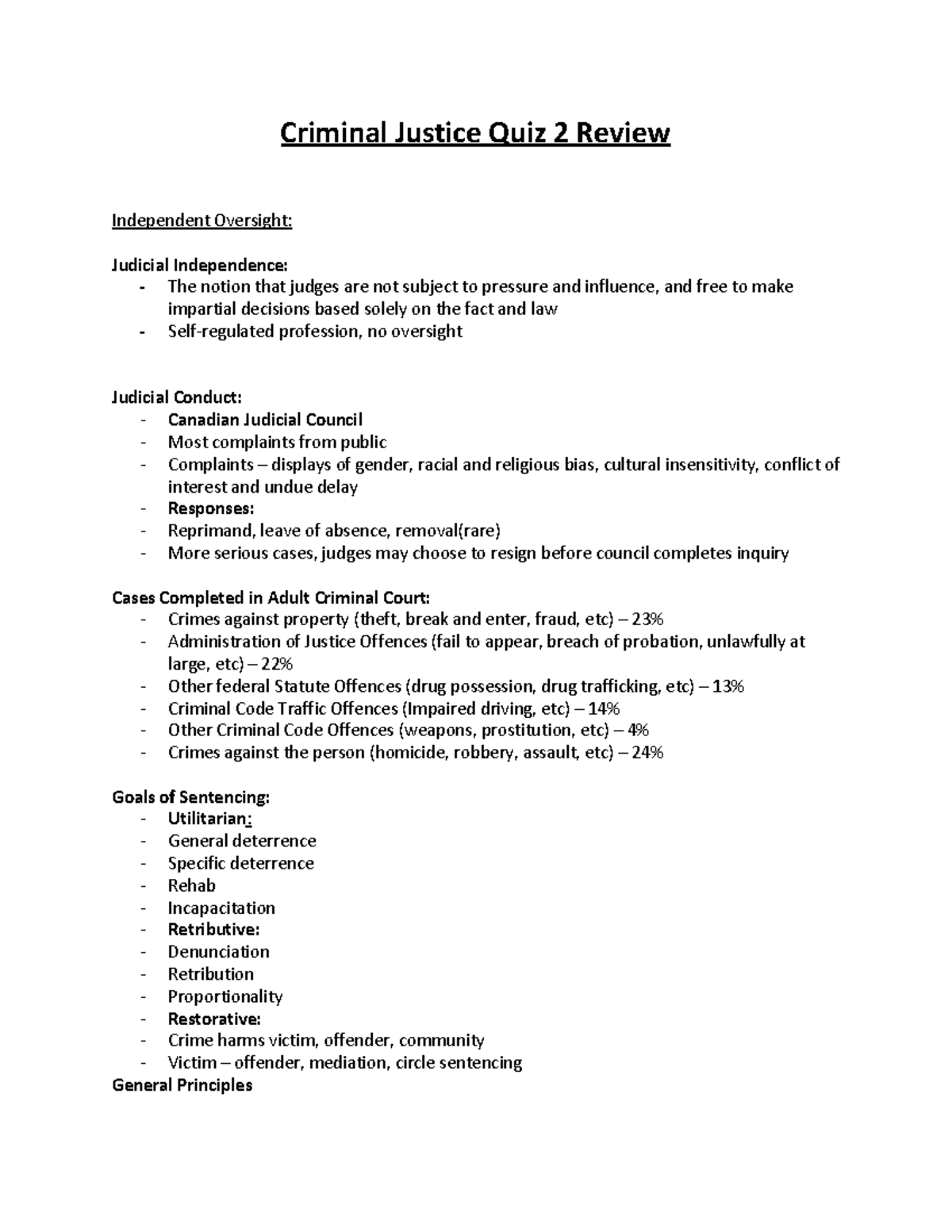 Criminal Justice Quiz 2 Review Criminal Justice Quiz 2 Review
