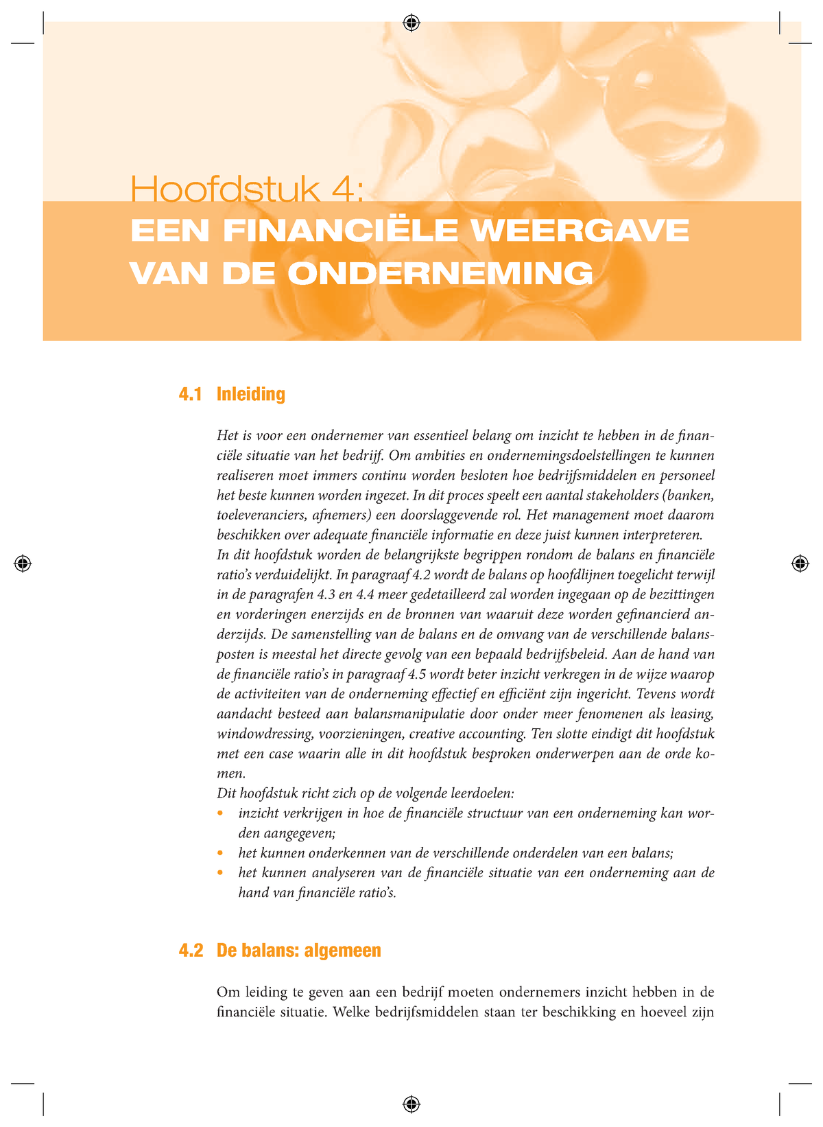 Hoofdstuk 4 EEN Financiële Weergave VAN DE Onderneming - 4 Inleiding ...