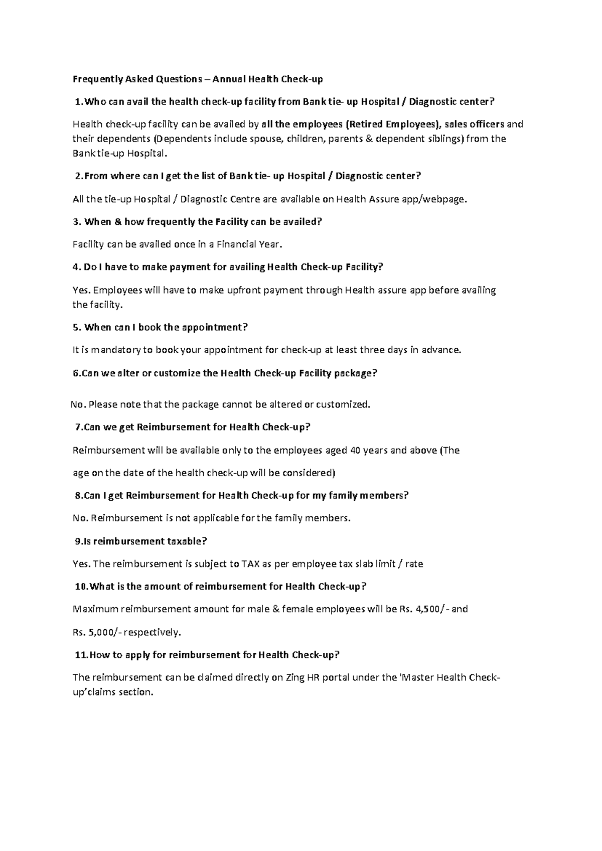 Annual Health Check FAQ 23 24 Frequently Asked Questions Annual