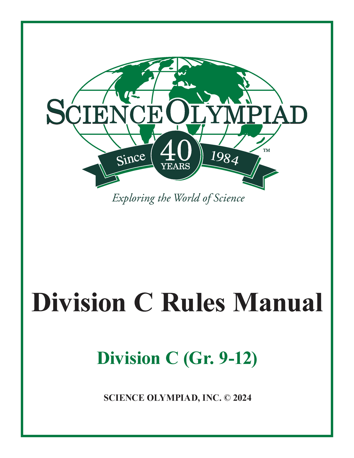 Science Olympiad Div C Rules 2024 Division C Rules Manual Division C