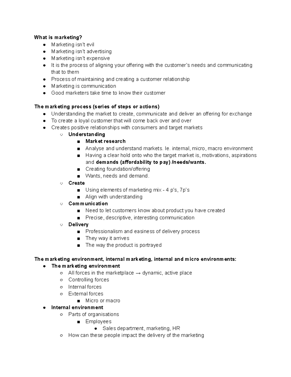 Chapter 3 of EIM notes - What is marketing? Marketing isn’t evil ...