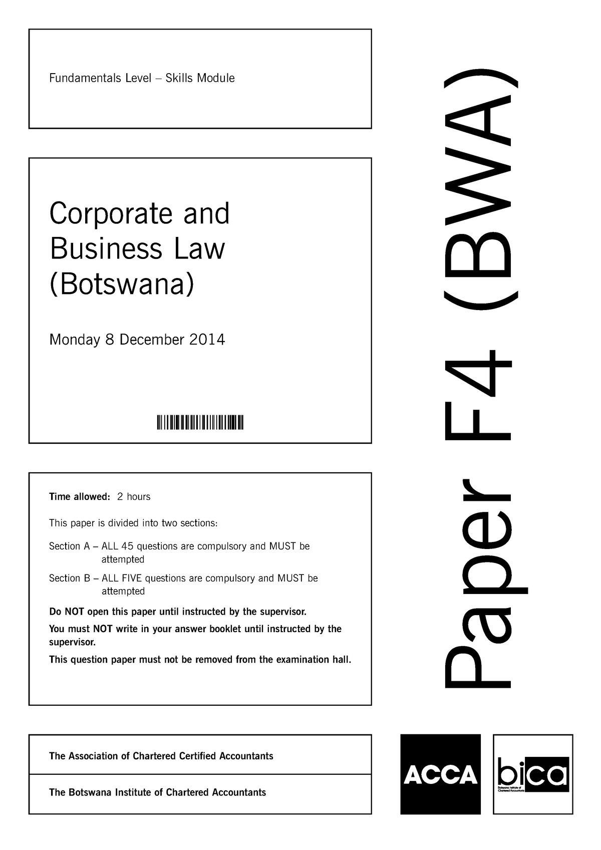 Law 251 Quiz - A Business Law Quiz - Fundamentals Level – Skills Module ...