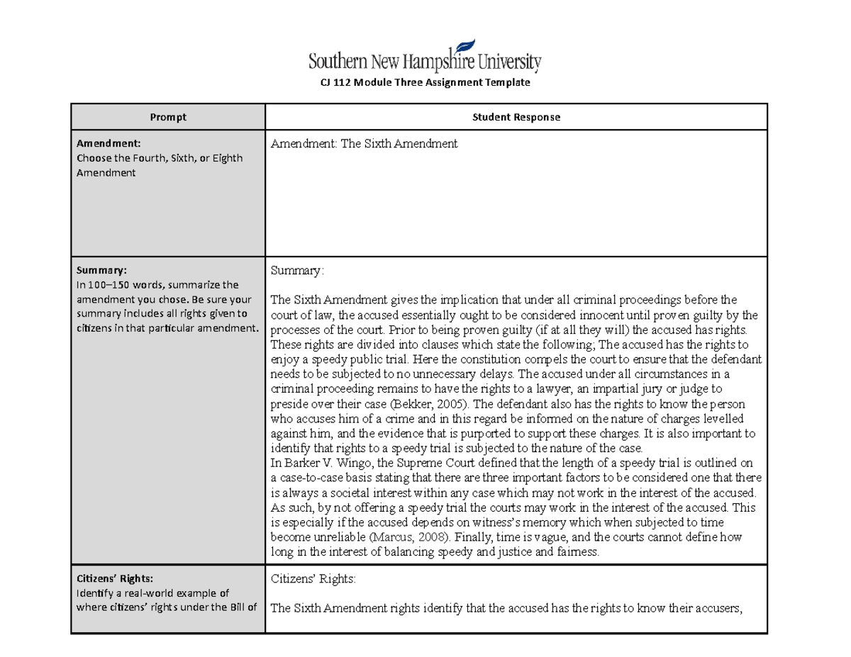 Module 3 Assignment - CJ 112 Module Three Assignment Template Prompt ...