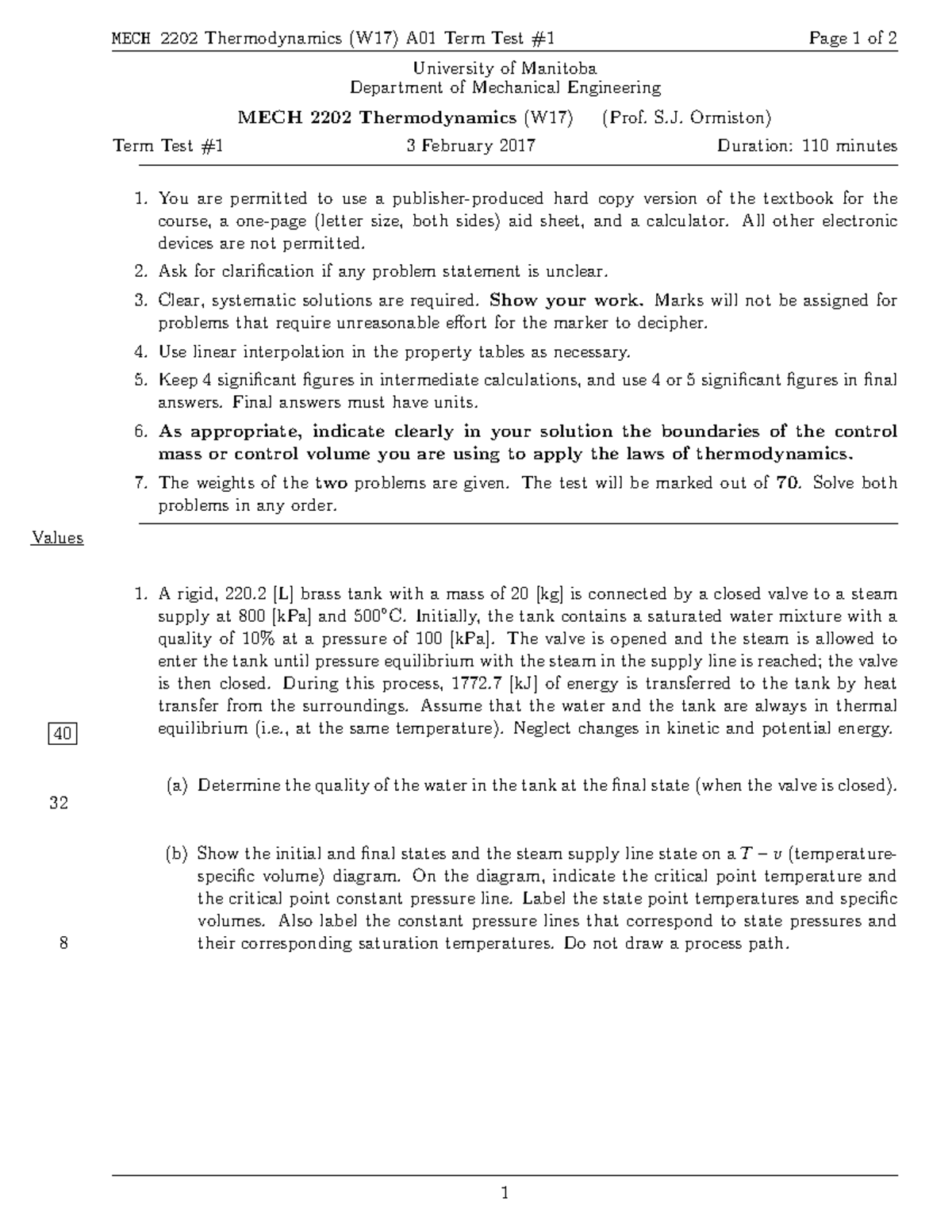 MECH 2202 w17 TT1+solution - MECH 2202 Thermodynamics (W17) A01 Term ...