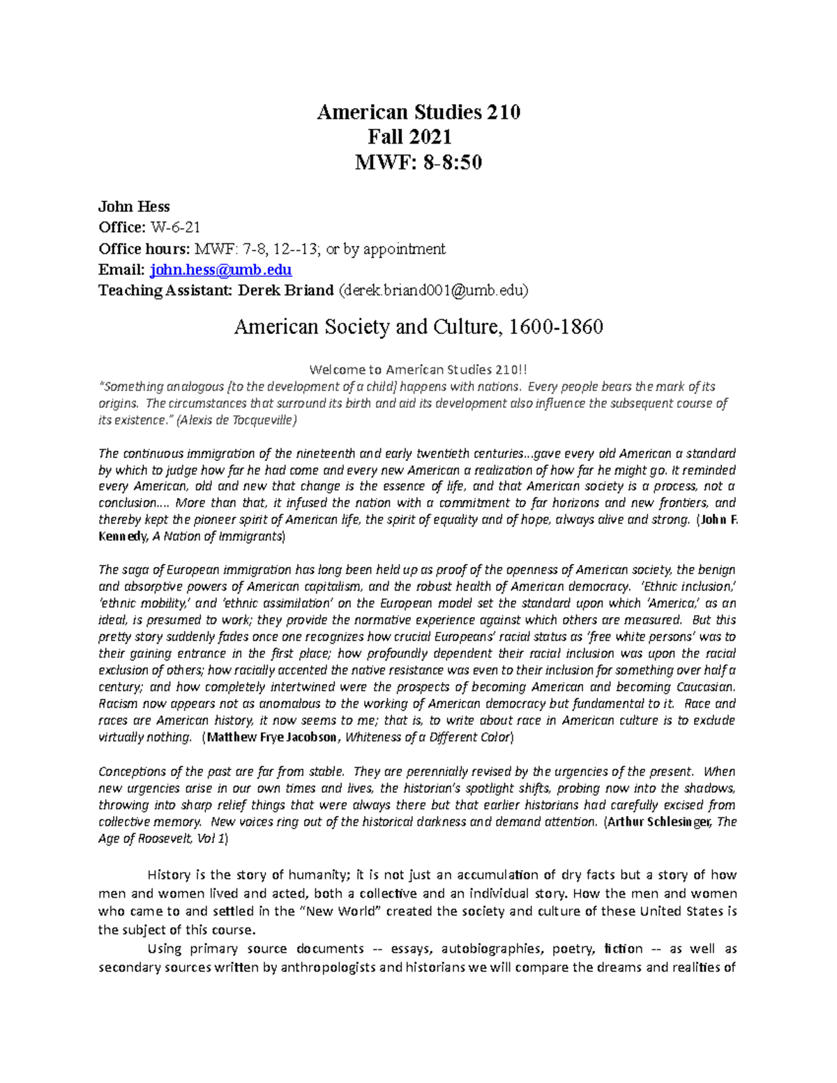 Syllabus 210 Fall 2021 - guideline about everything in class and exam ...
