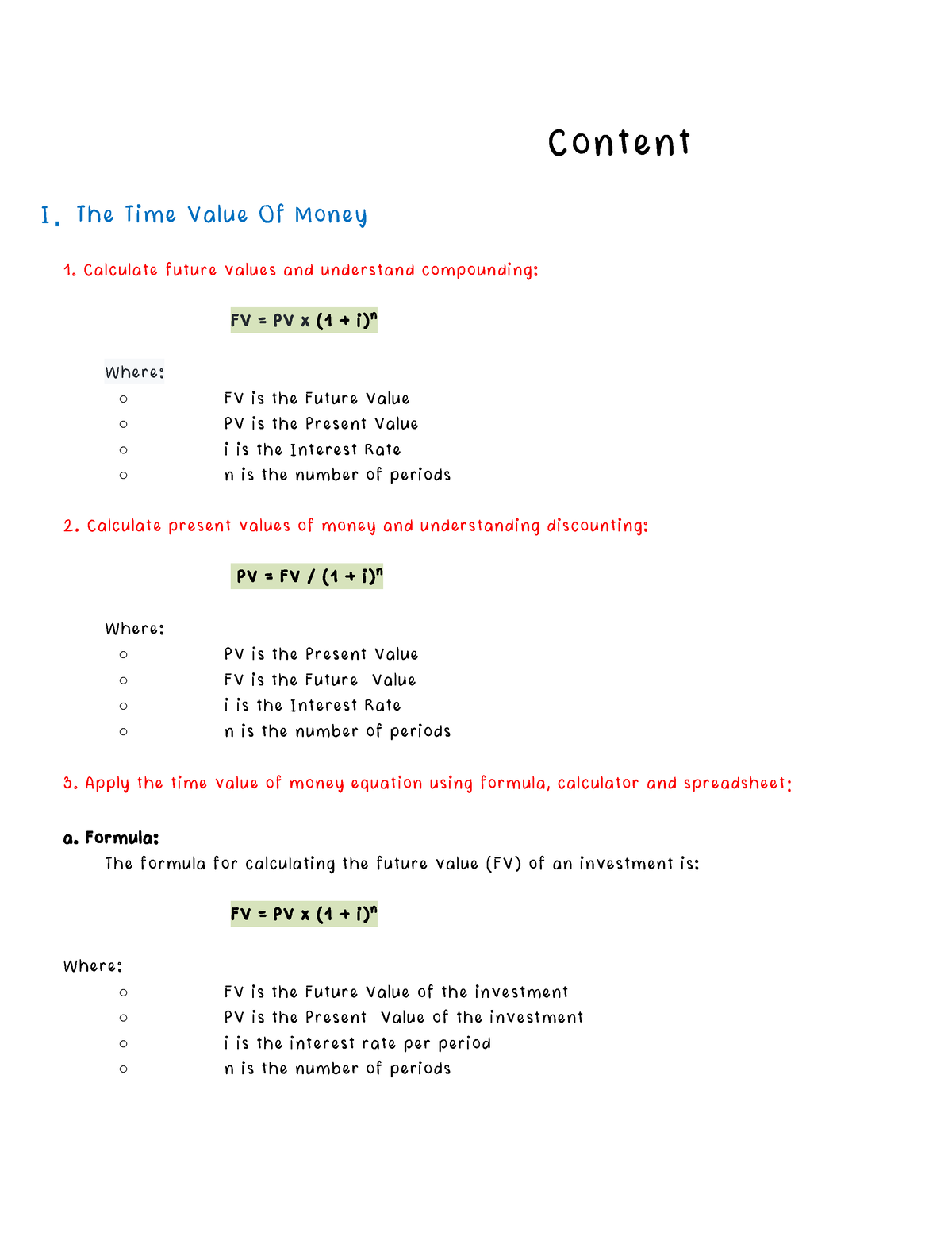 Chapter 4 - Bài Tập Chưa Giải Nhưng Có Sẵn Chỗ Giải - Content I. The ...