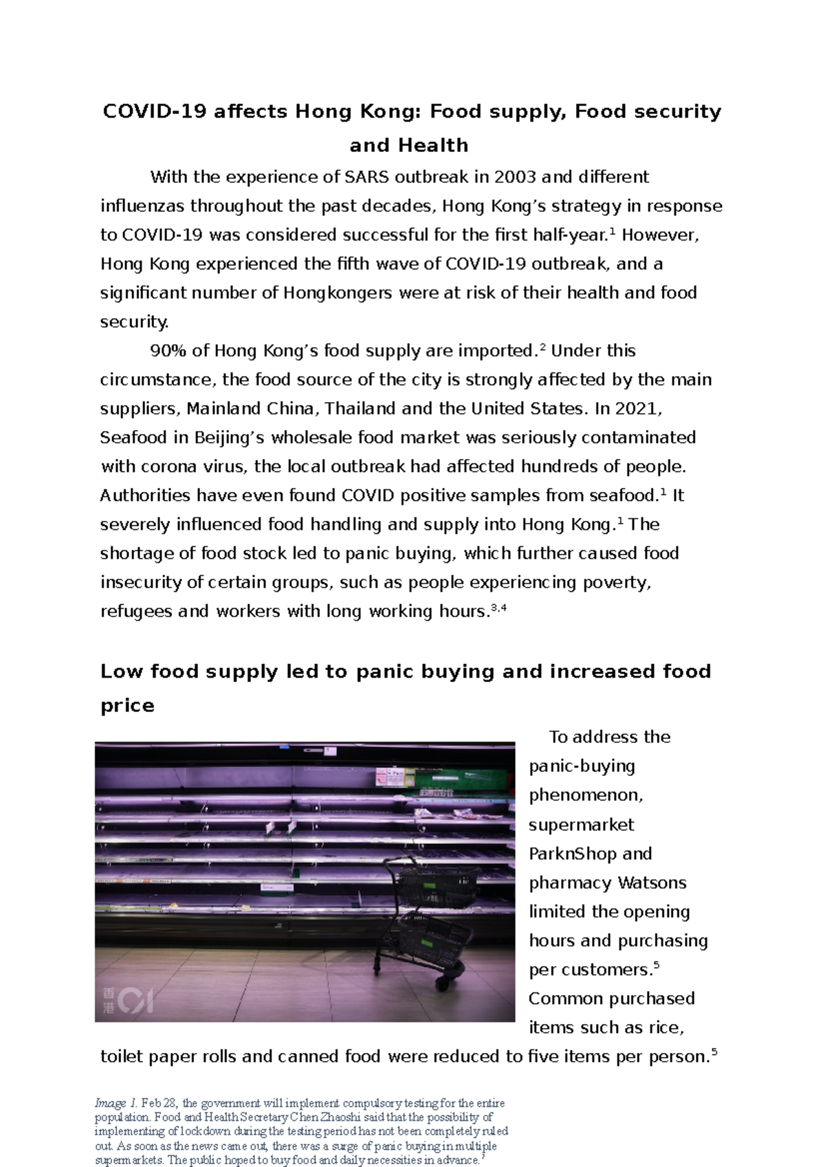 Food security report - COVID-19 affects Hong Kong: Food supply, Food ...