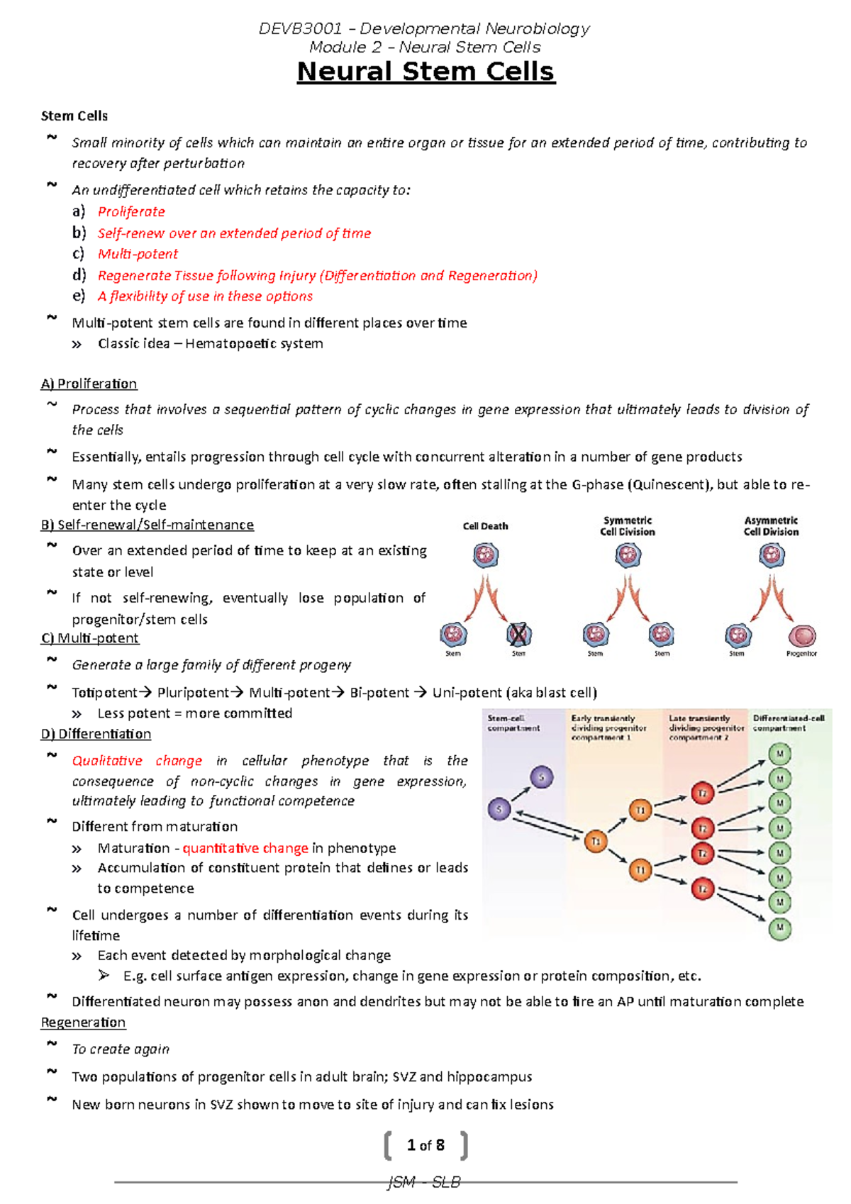 Developmental Neurobiology - Module 2 - Neural Stem Cells - 1 of 8 ...