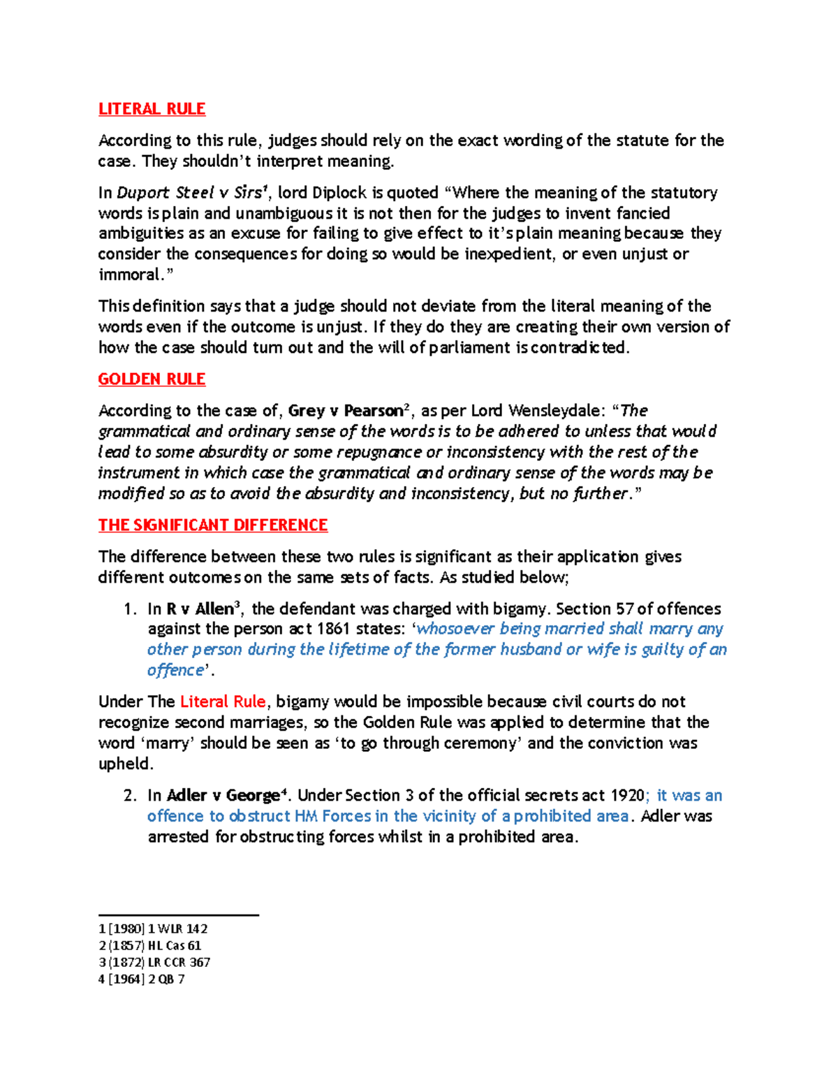 Legal Methods Discussion copy copy - LITERAL RULE According to this ...
