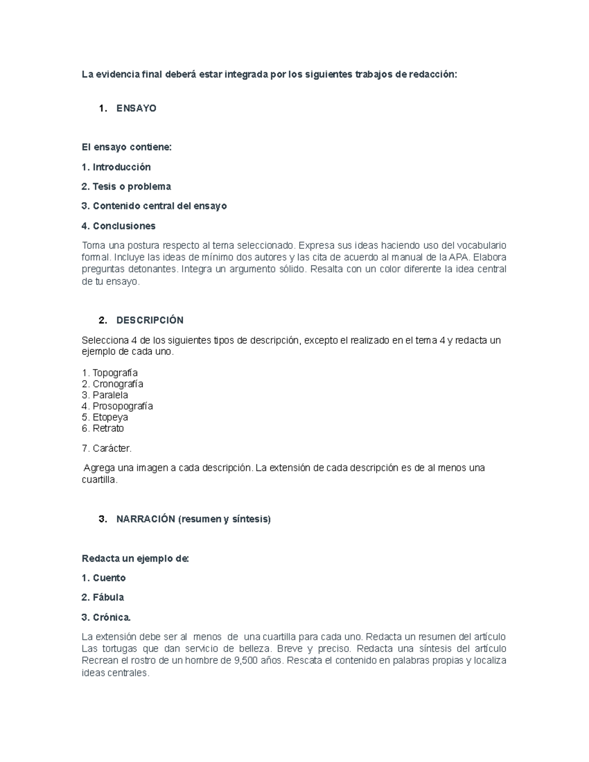 Evidencia Final - nada - La evidencia final deberá estar integrada por ...