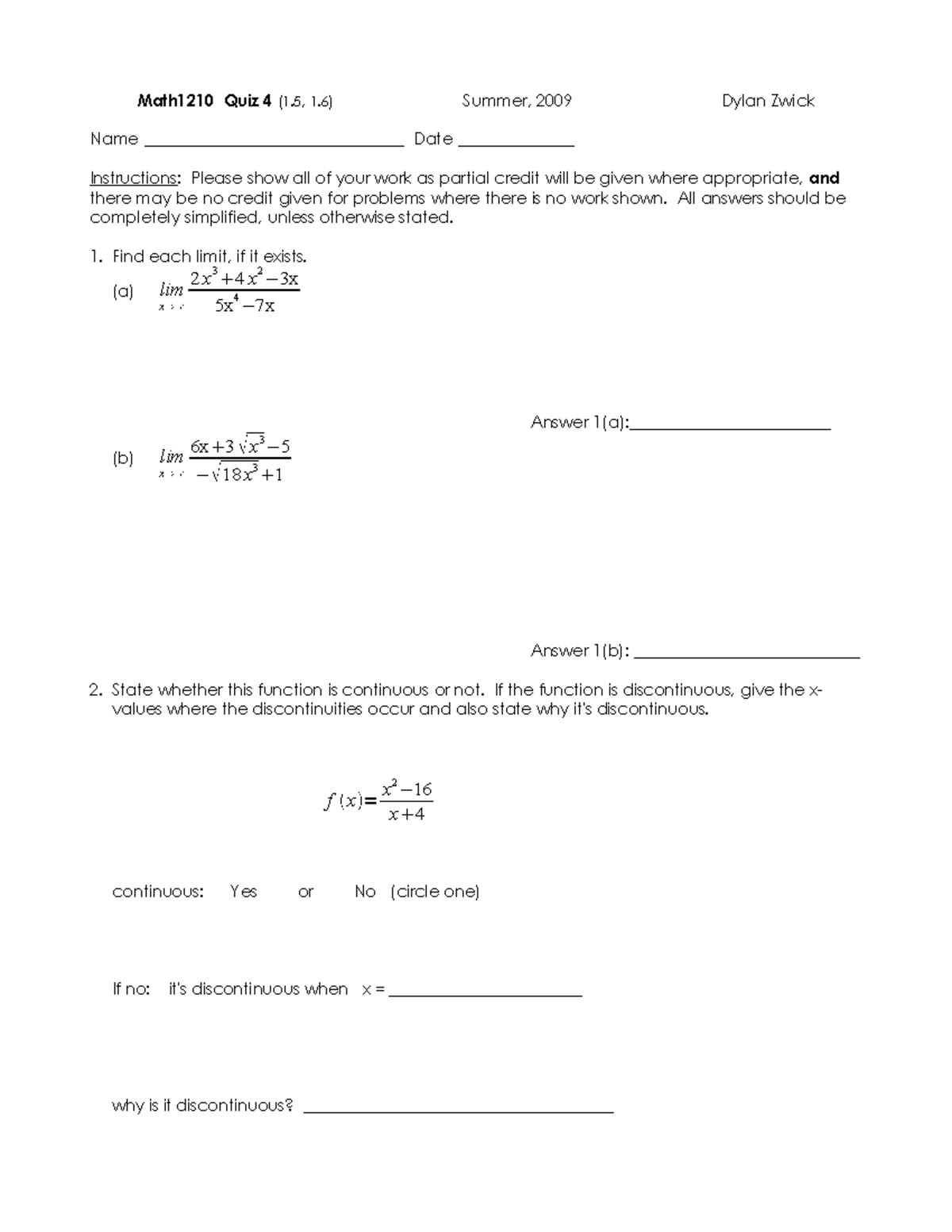 quiz-4-math1210-quiz-4-1-1-summer-2009-dylan-zwick-name