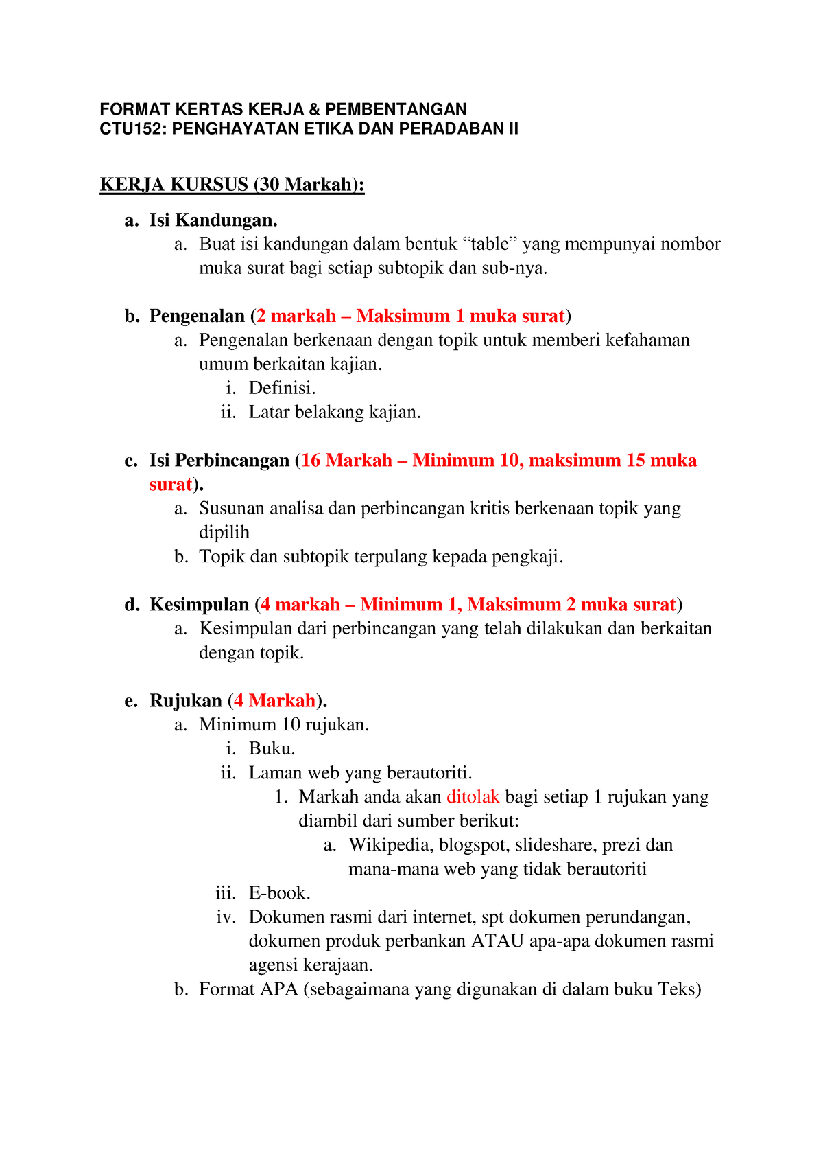 Format Kerja Kursus CTU152 (MAC 2023) - FORMAT KERTAS KERJA ...