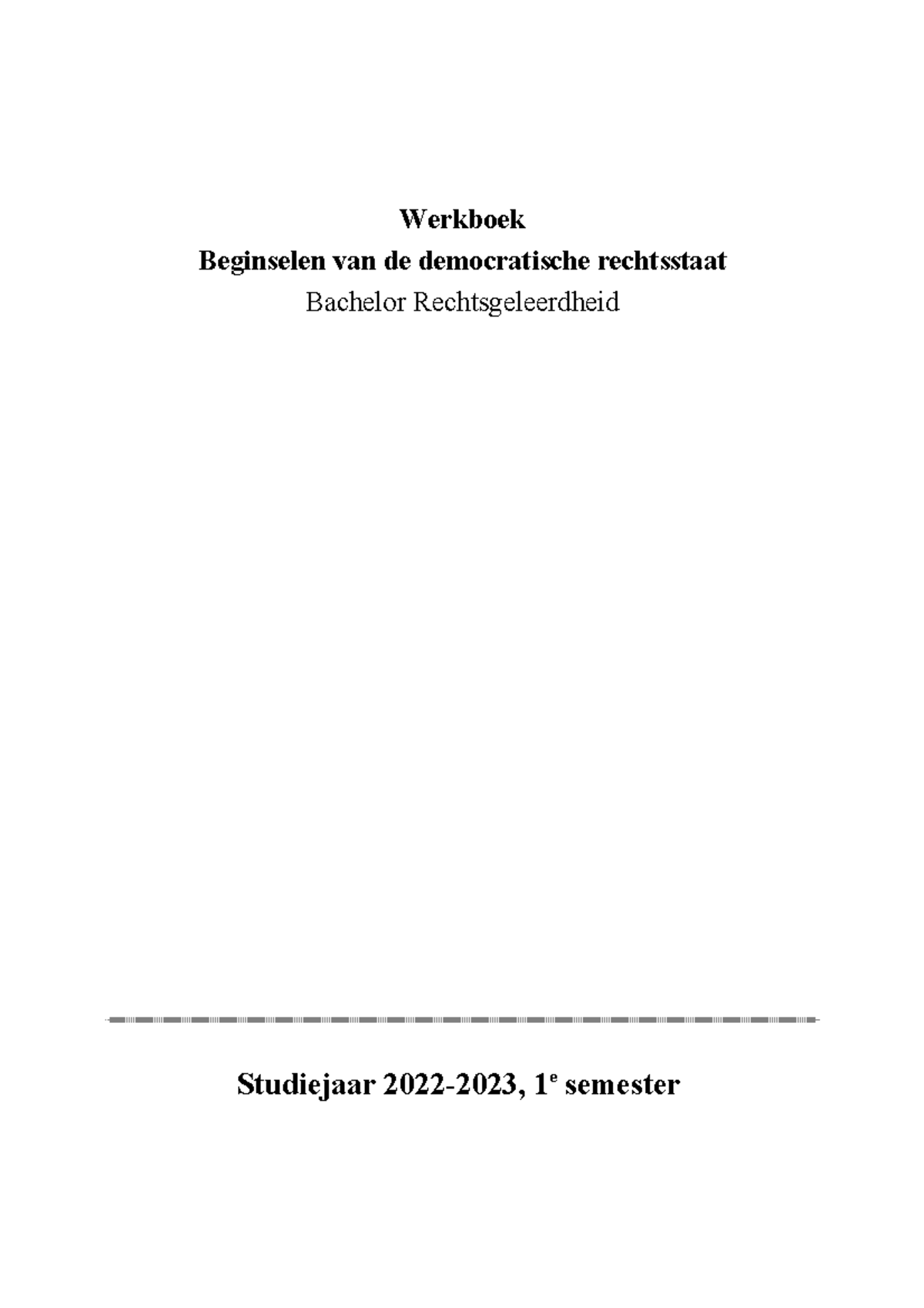 Werkboek BEG - Werkboek Beginselen Van De Democratische Rechtsstaat ...