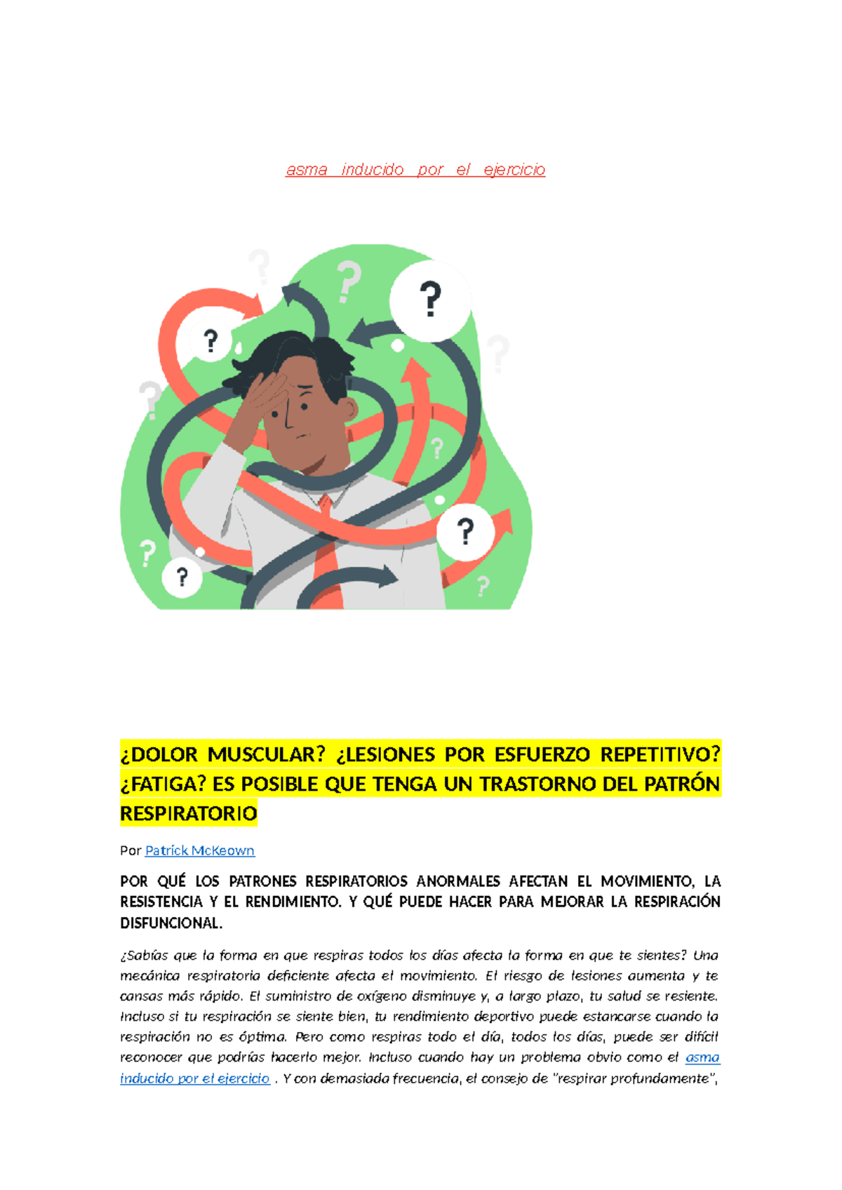 Dolor Muscular - DOCUMENTO - ¿ bien, tu rendimiento deportivo puede ...