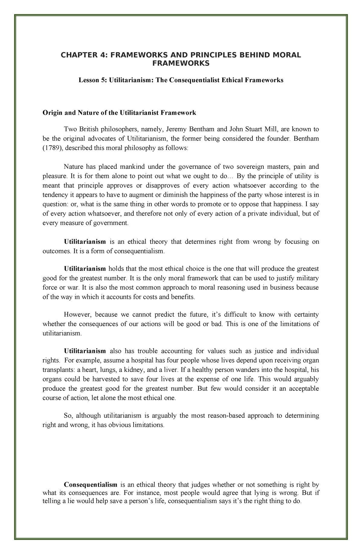 Utilitarianism Ethics CHAPTER 4 FRAMEWORKS AND PRINCIPLES BEHIND   Thumb 1200 1835 