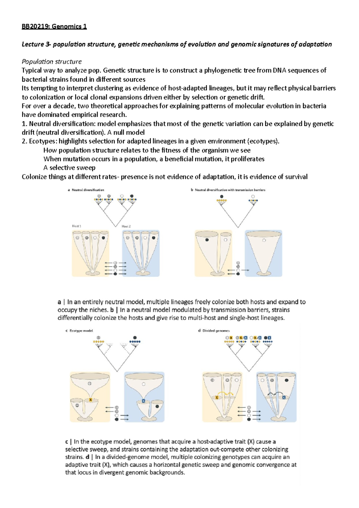 BB20219- Population structure, genetic mechanisms of evolution and ...