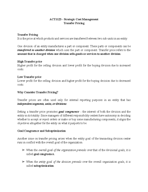 Standard costing - Strategic Cost Management - Studocu