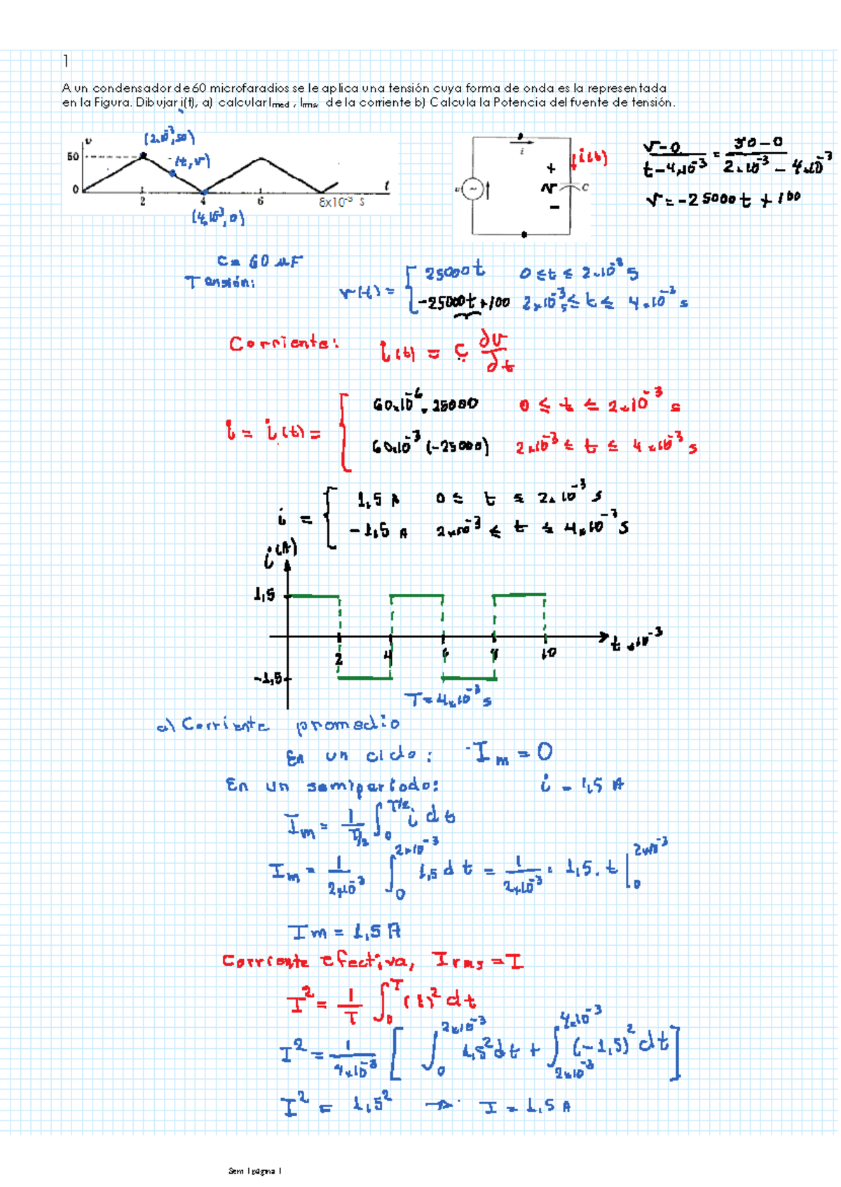 Videoclase Sem 1 - ASDASCA - A un condensador de 60 microfaradios se le ...