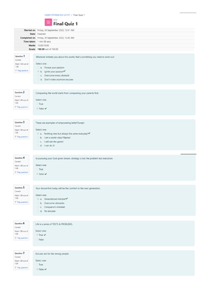 UGRD- Ethns 6102 Euthenics 2 - Prelim Quiz 2 - Software Engineering 1 ...