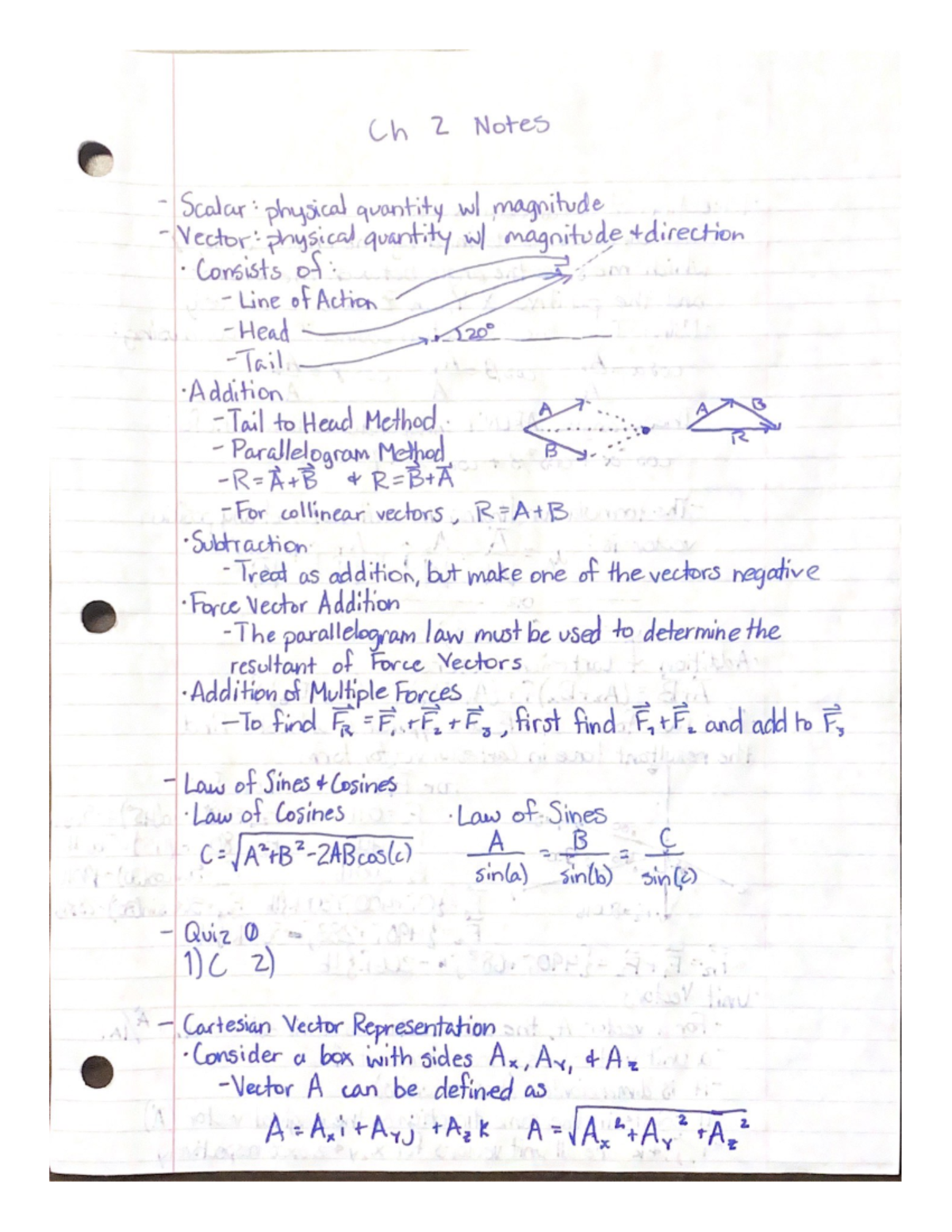 Ch 2 Notes - Vectors - Professor Dr. Qiu - MAE 241 - Studocu