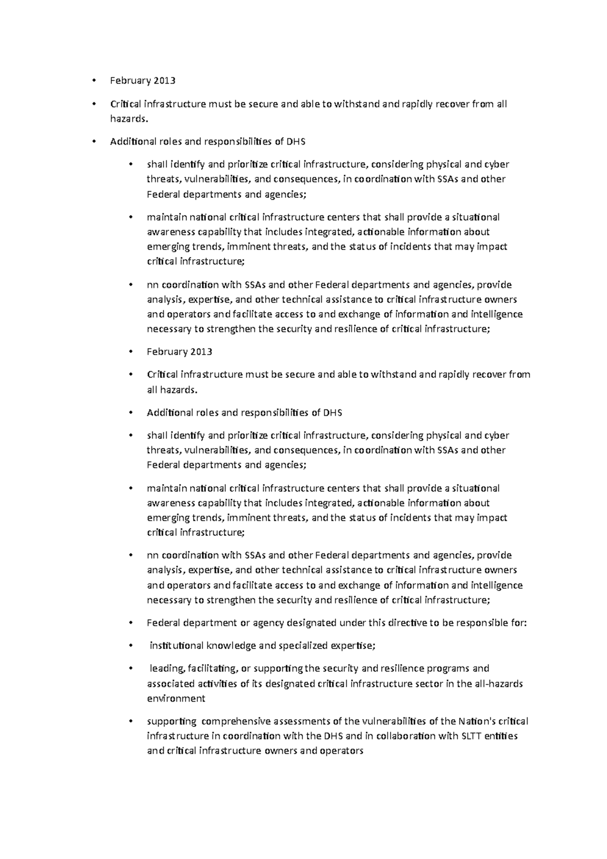 National Response Framework - February 2013 Critical infrastructure ...