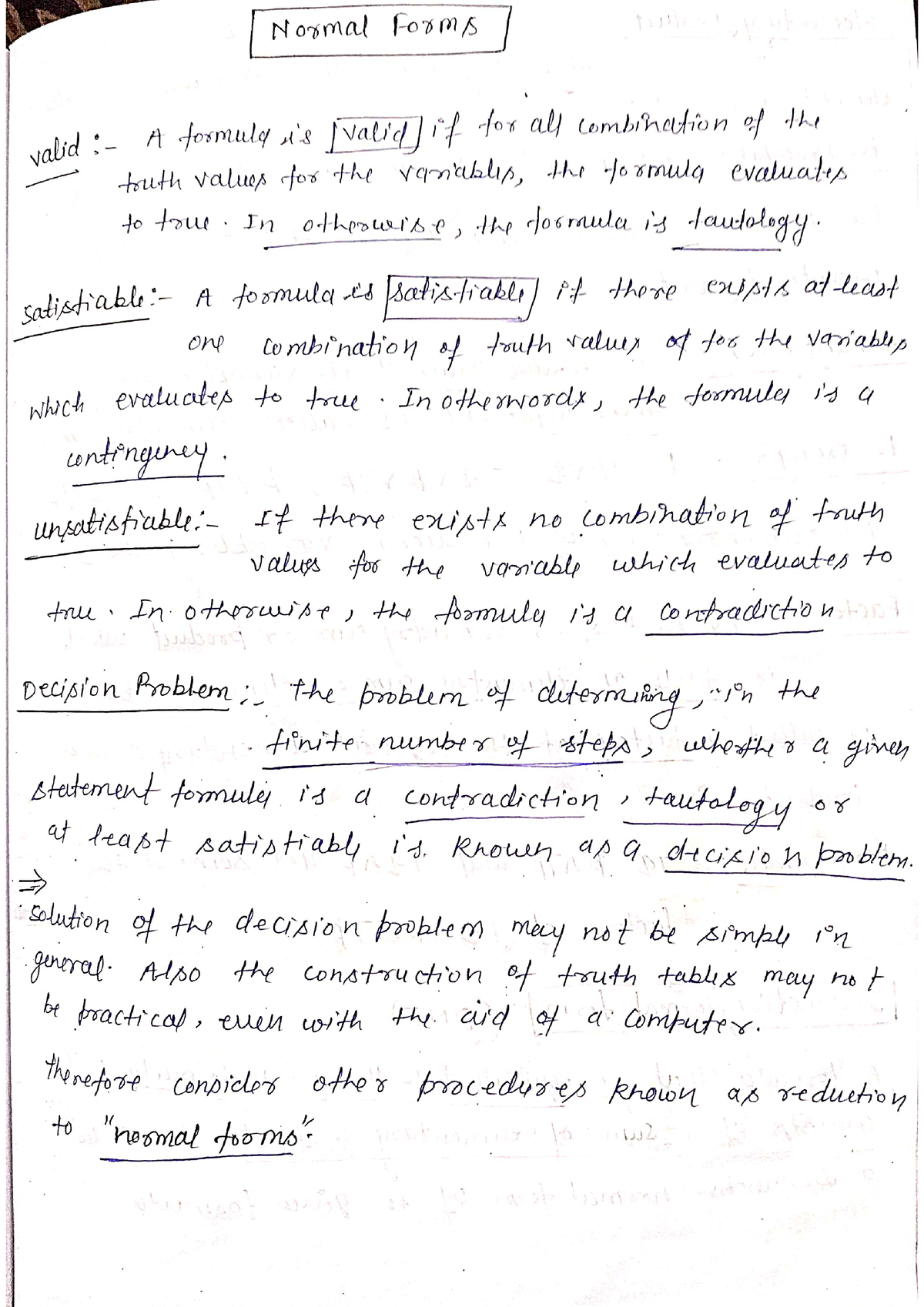 Normal Forms - notes - Discrete Mathematics - VIT - Studocu