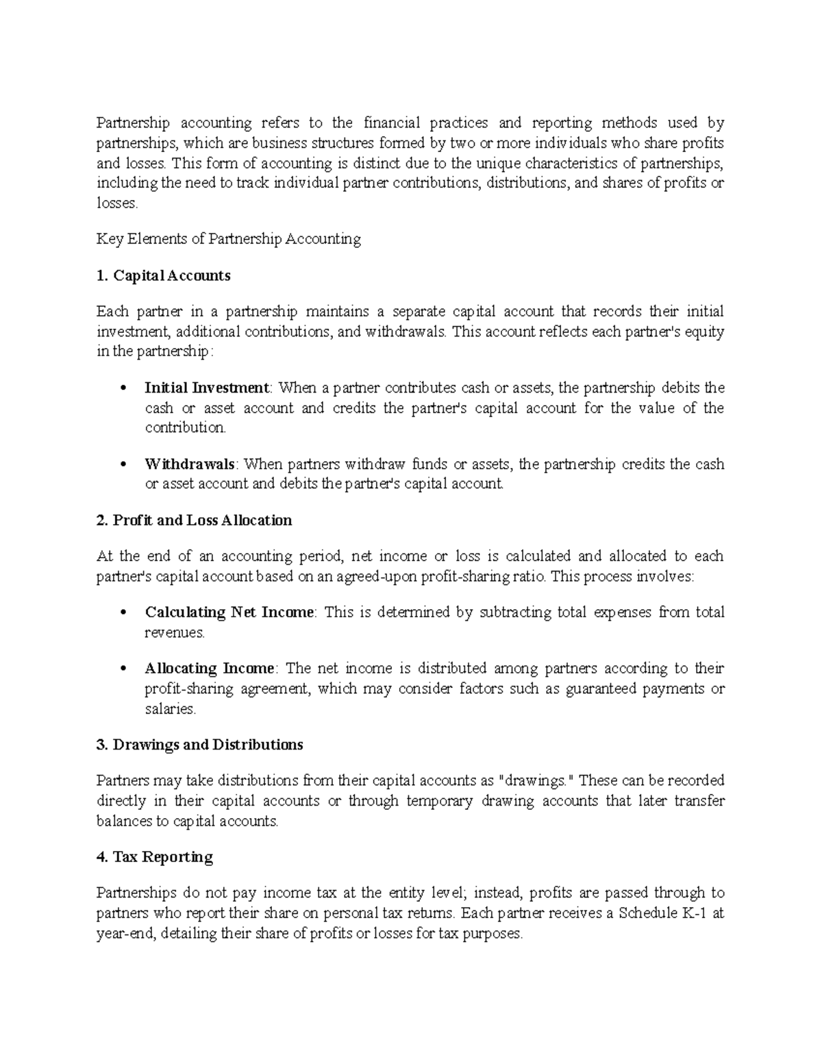Partnership Accounting Overview - Partnership accounting refers to the ...