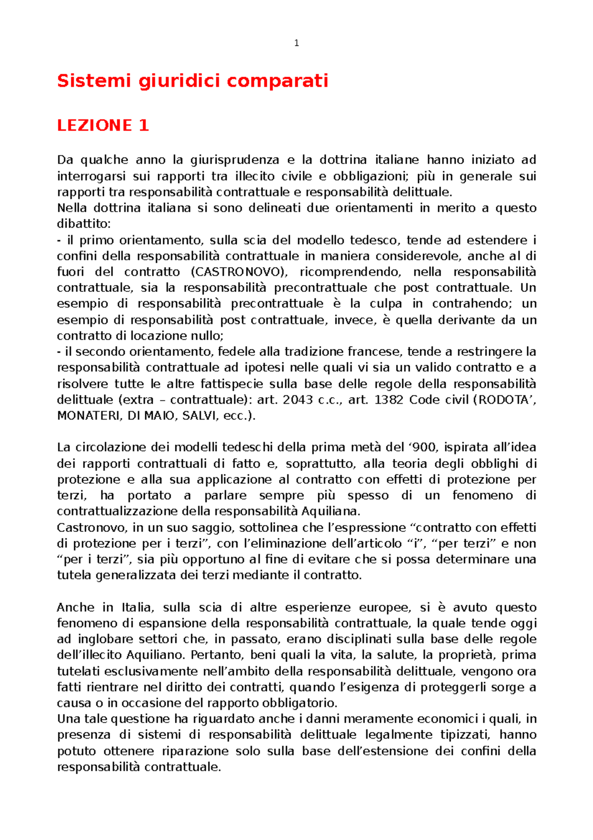 Sistemi Giuridici Comparati Tutte Le Lezioni - 1 Sistemi Giuridici ...