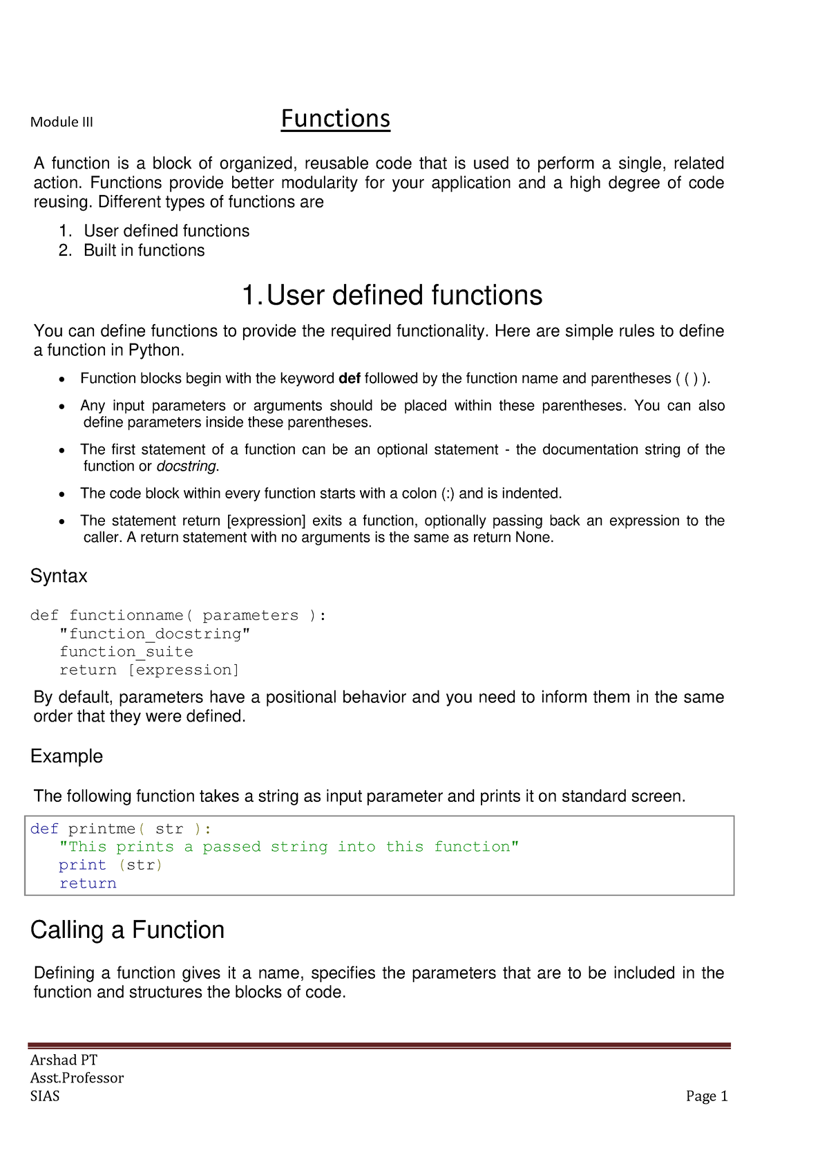 Programming In Python Notes Bca Mod3 - Arshad PT Asst Module III ...