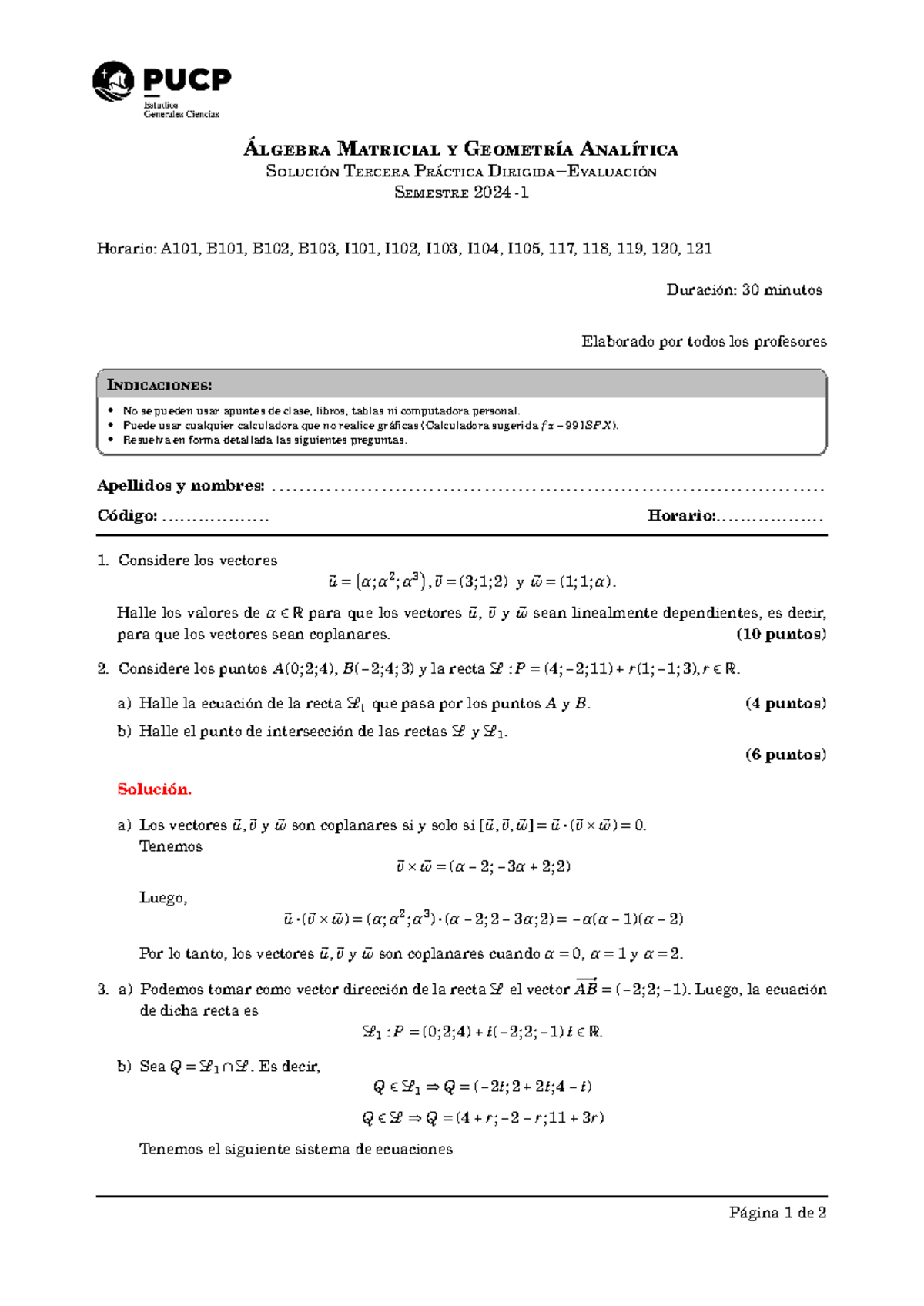 Sol Pd Amga Lgebra Matricial Y Geometr A Anal Tica Soluci N Tercera Pr Ctica Dirigida