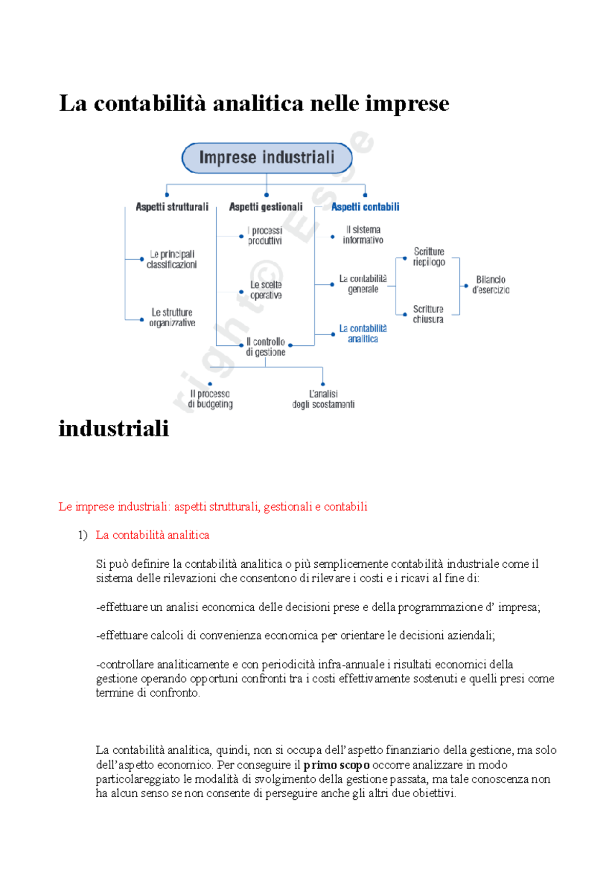 Contabilità Industriale - La Contabilità Analitica, Quindi, Non Si ...