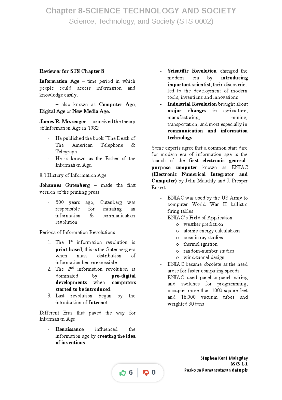 Chapter 8 Science Technology And Society - Chapter 8-SCIENCE TECHNOLOGY ...