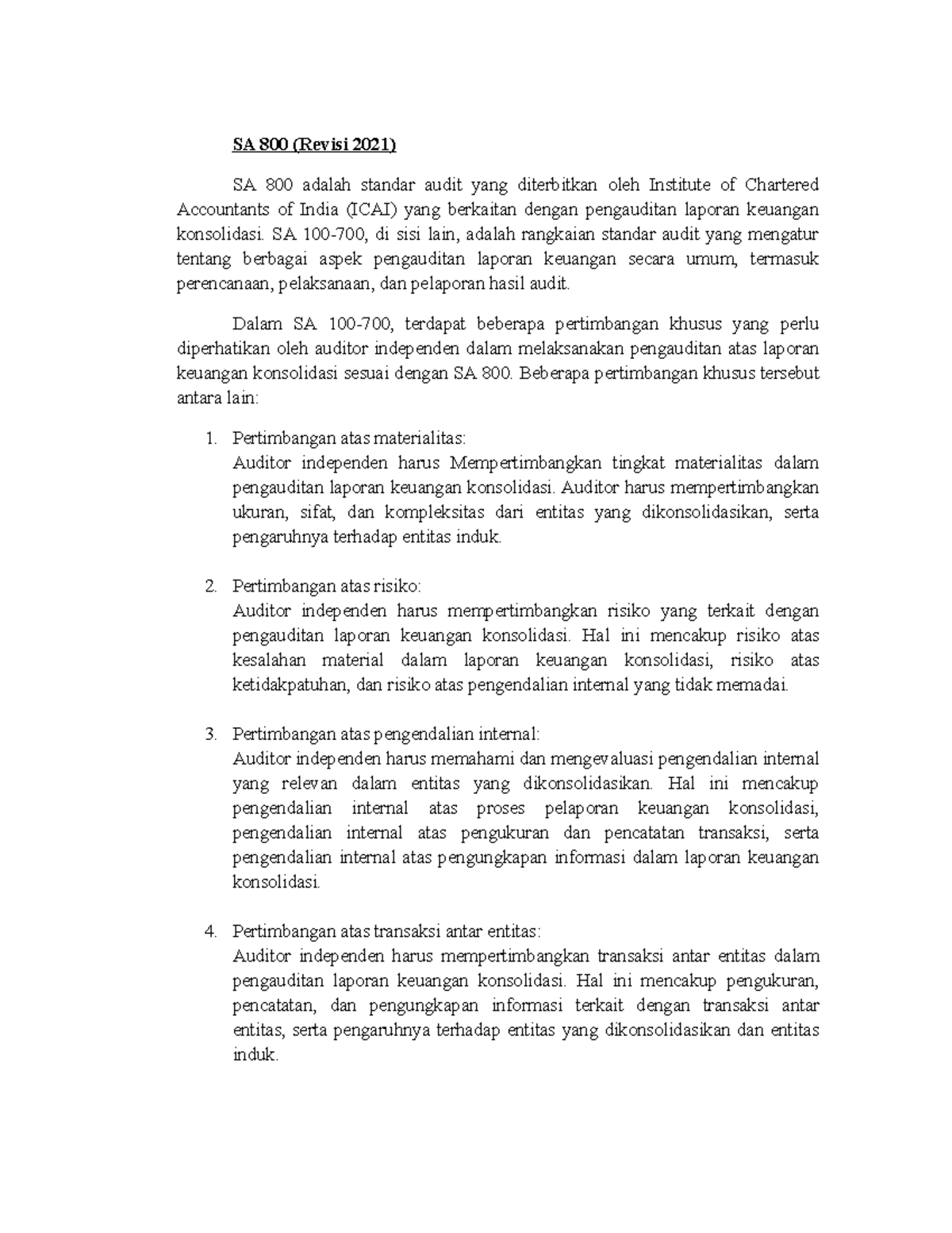 SA 800 Kelompok 7 Thk SA 800 Revisi 2021 SA 800 Adalah Standar