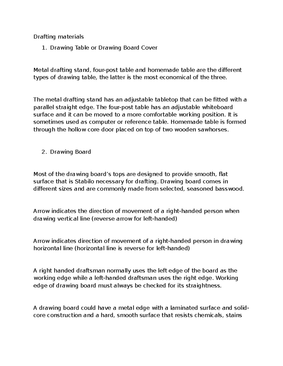 Drafting materials - draft lang po ito - Drafting materials 1. Drawing ...