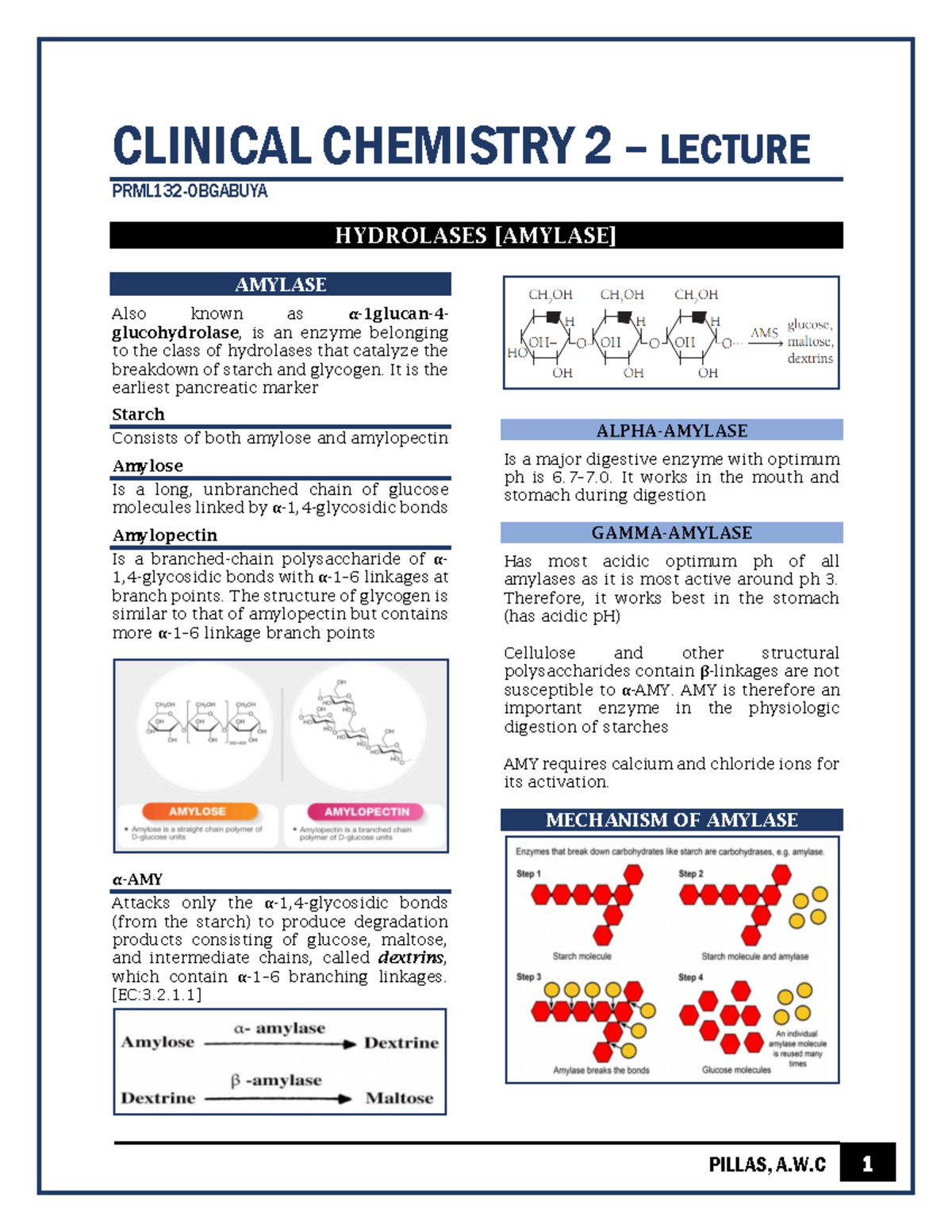 Clinical Chemistry 2 Hydrolases - CLINICAL CHEMISTRY 2 – LECTURE ...