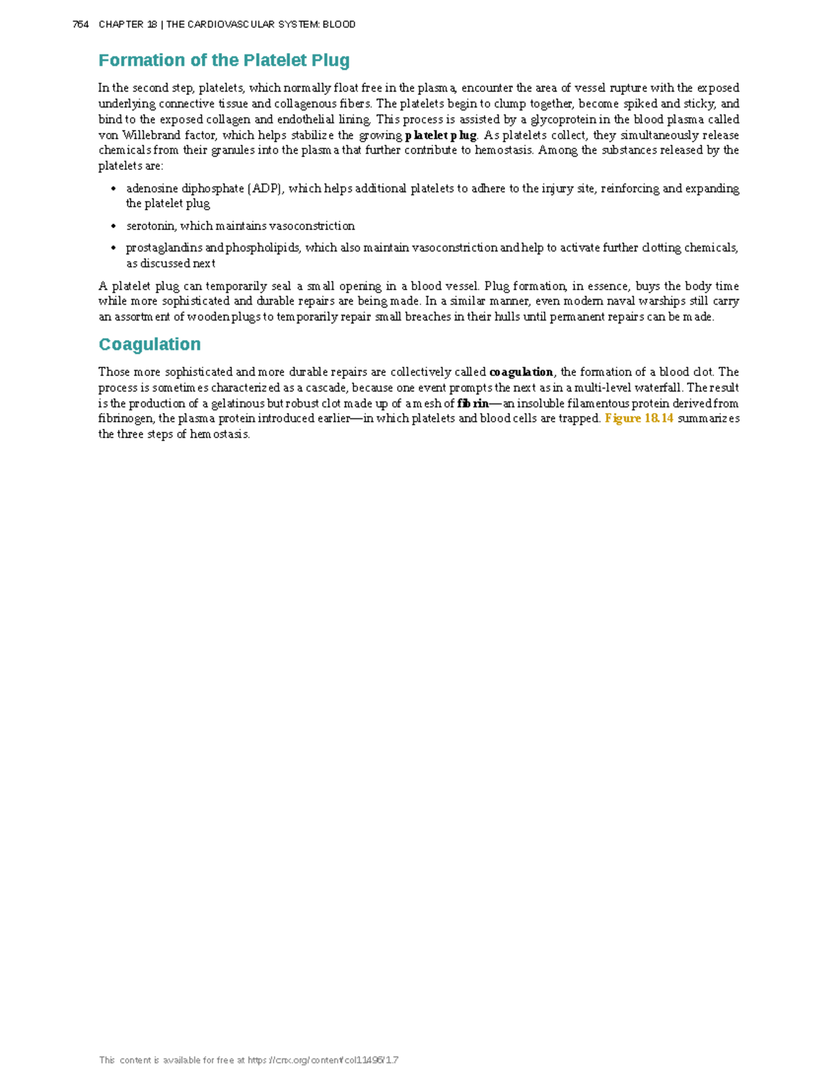 Anatomyphysiology258 Formation of the Platelet Plug In the second
