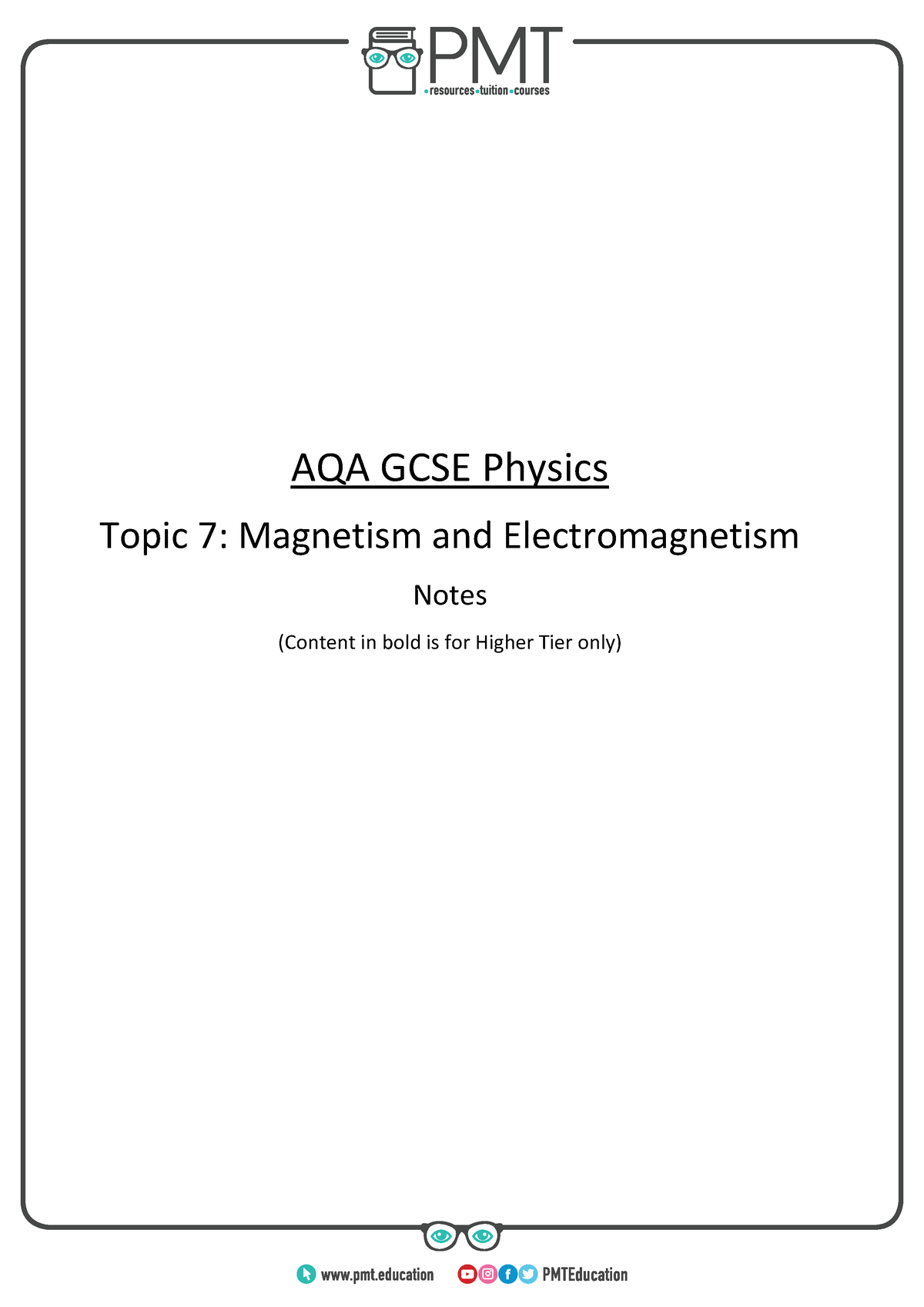 Summary Notes Topic 7 AQA Physics GCSE - AQA GCSE Physics Topic 7 ...