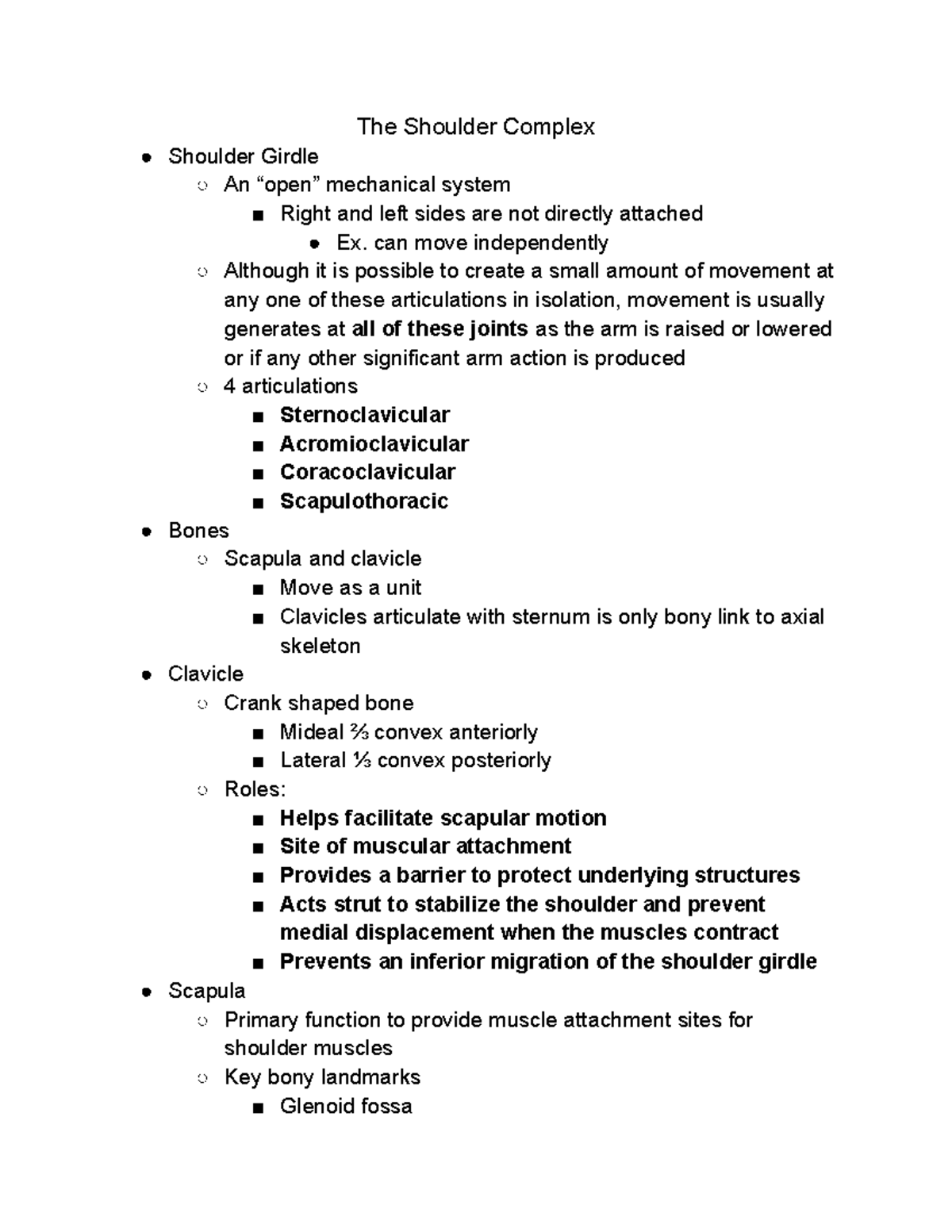 Chapter 7 - Shoulder Complex Lecture Notes - The Shoulder Complex ...