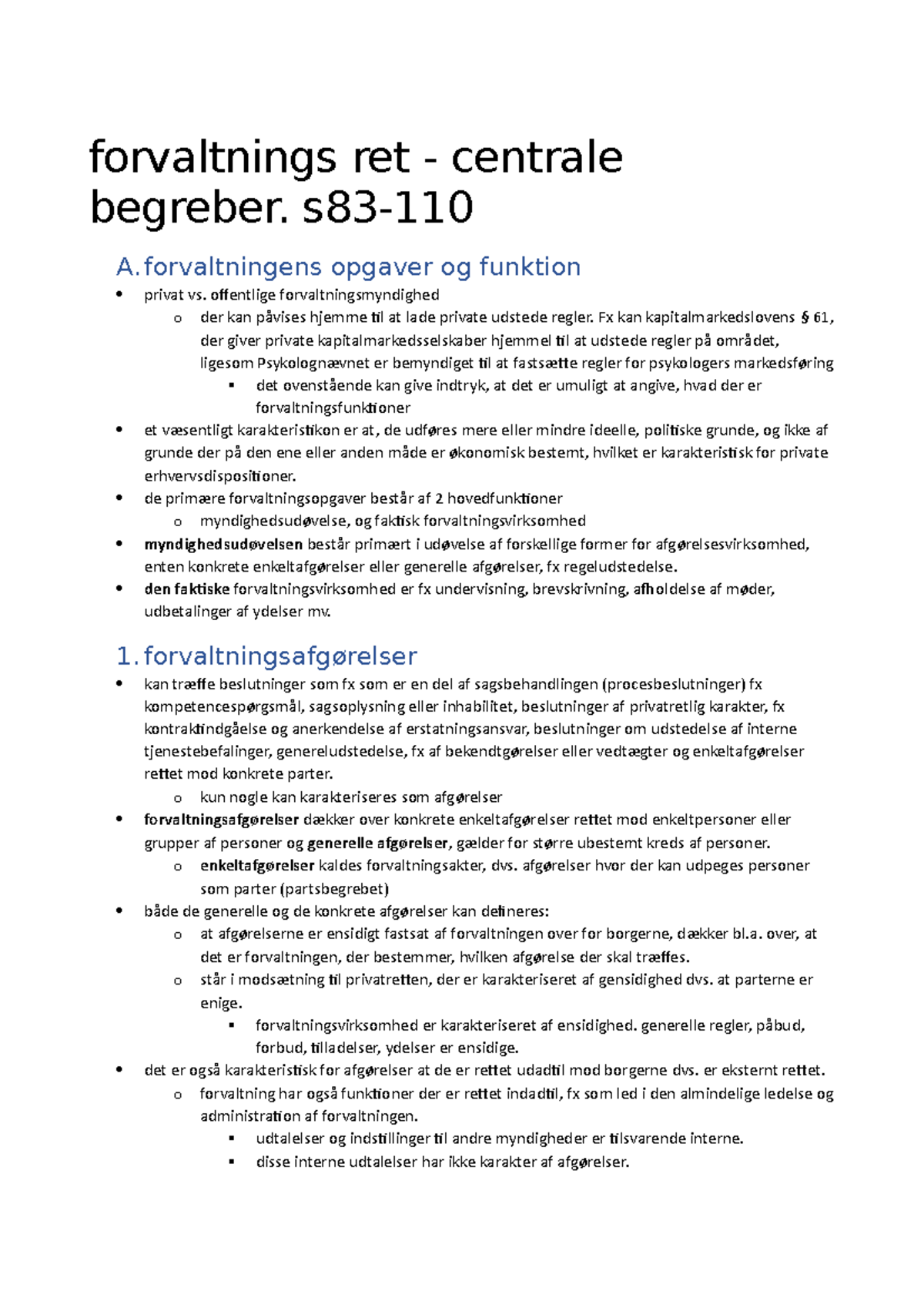 Forvaltningsretlige Begreber - Forvaltnings Ret - Centrale Begreber ...