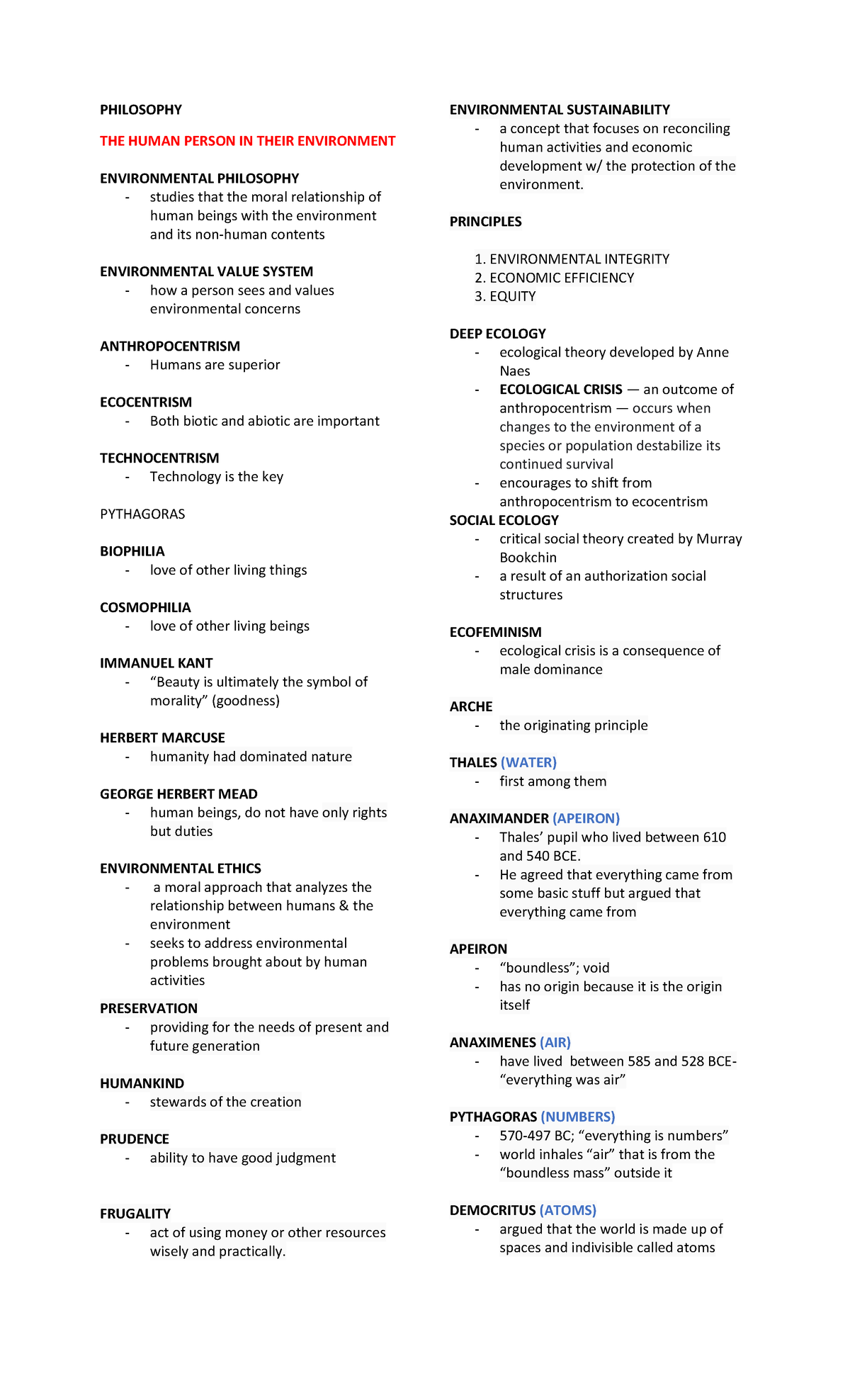 Philo - Reviewer - gdfdfsfafgagaqaED - PHILOSOPHY THE HUMAN PERSON IN ...