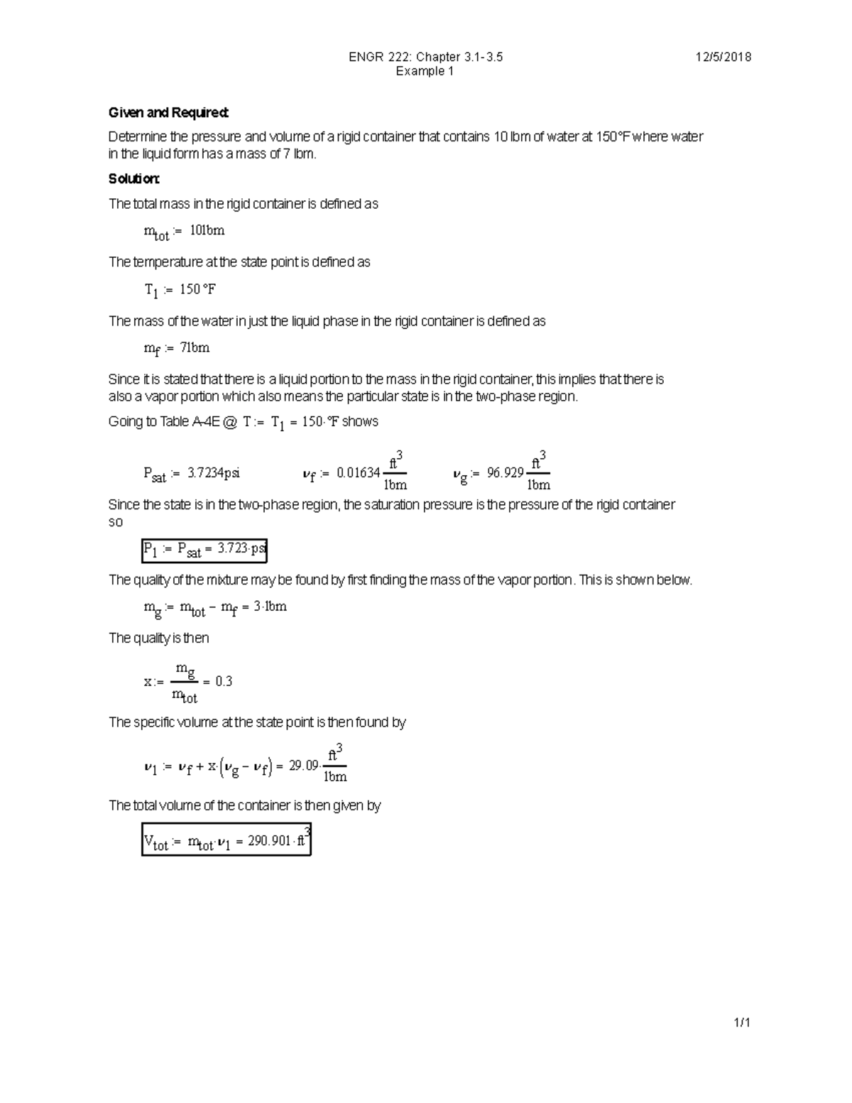 3.1 3.5 Examples - ENGR 222: Chapter 3.1-3 Example 1 12/5/2018 Given ...