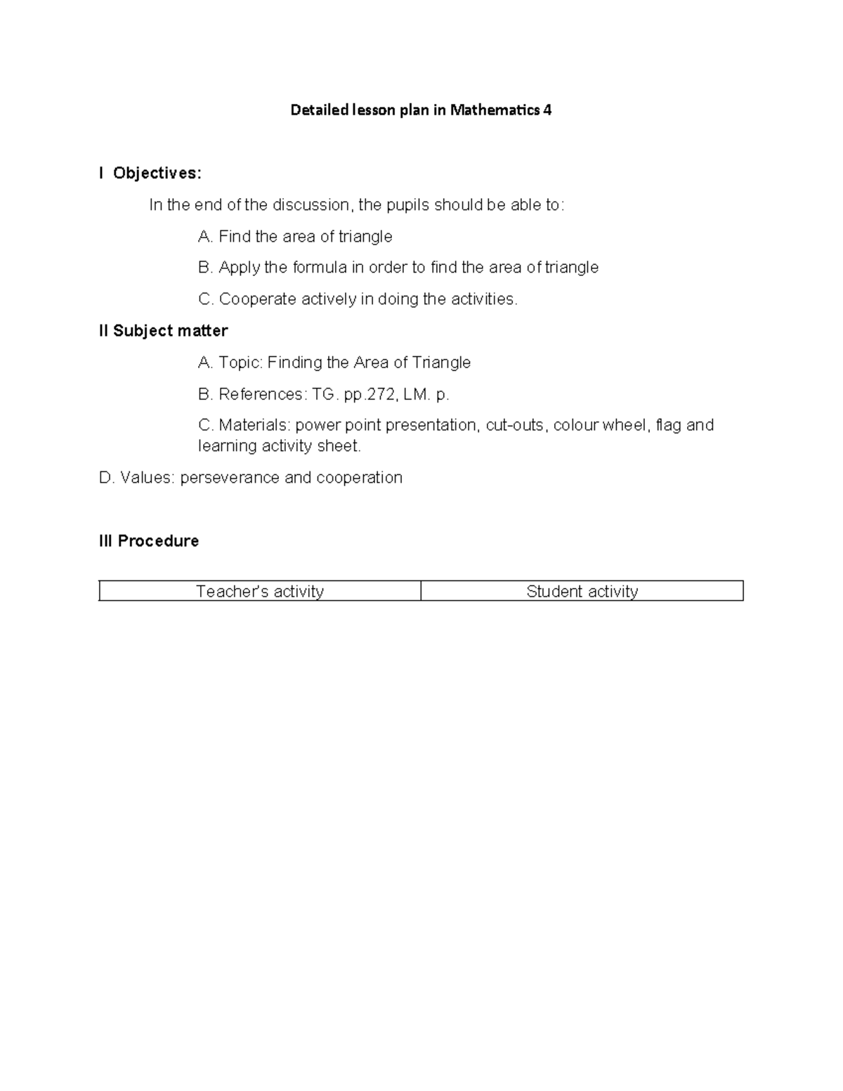 537313925 Detailed lesson plan in Mathematics 4 - Detailed lesson plan ...