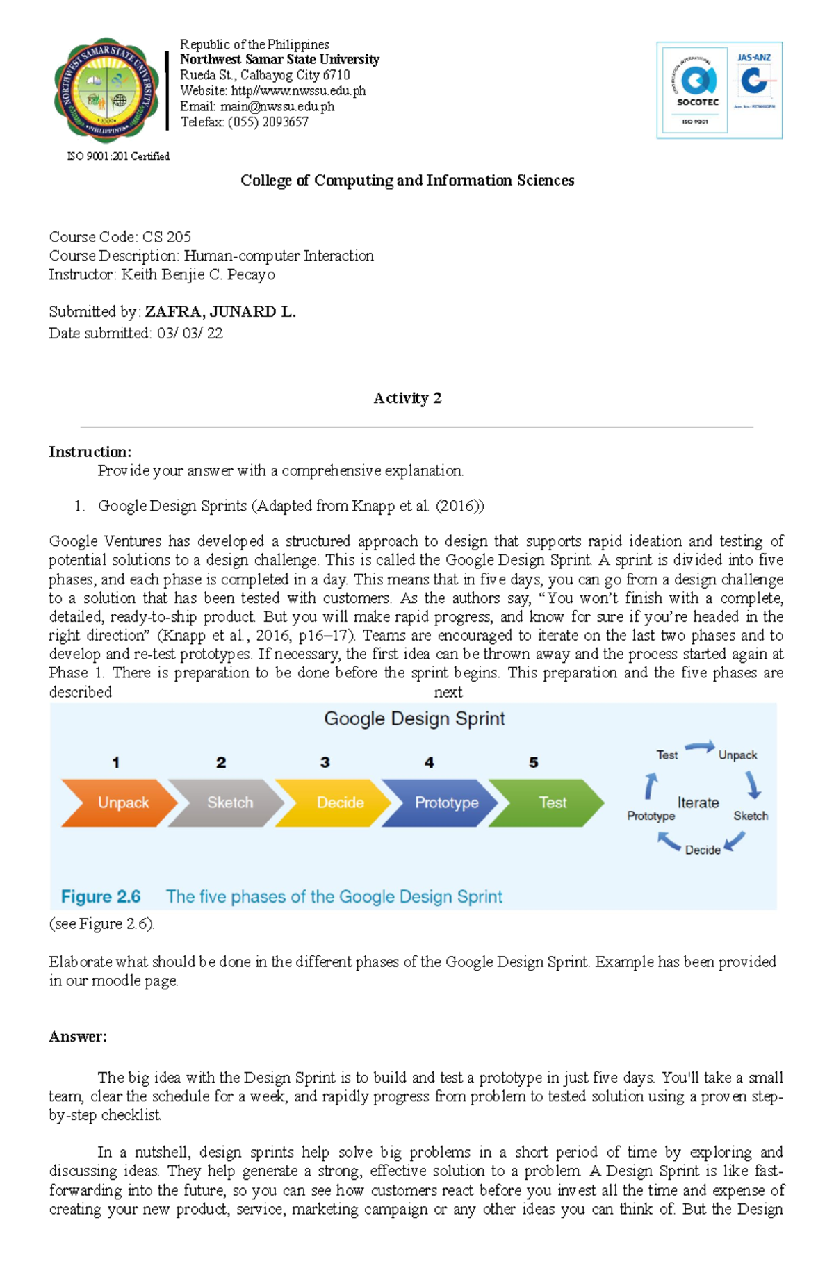 Activity 2 (Post-Test) - College of Computing and Information Sciences ...