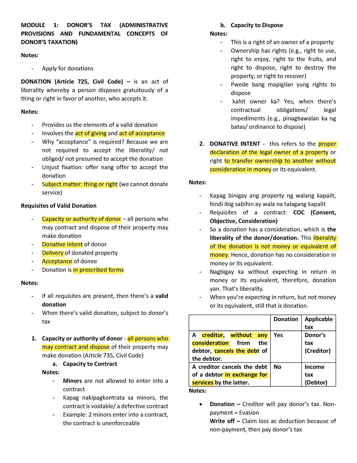 Module 1 Part 1 Administrative Provisions And Fundamental Concepts Of Donors Taxation 