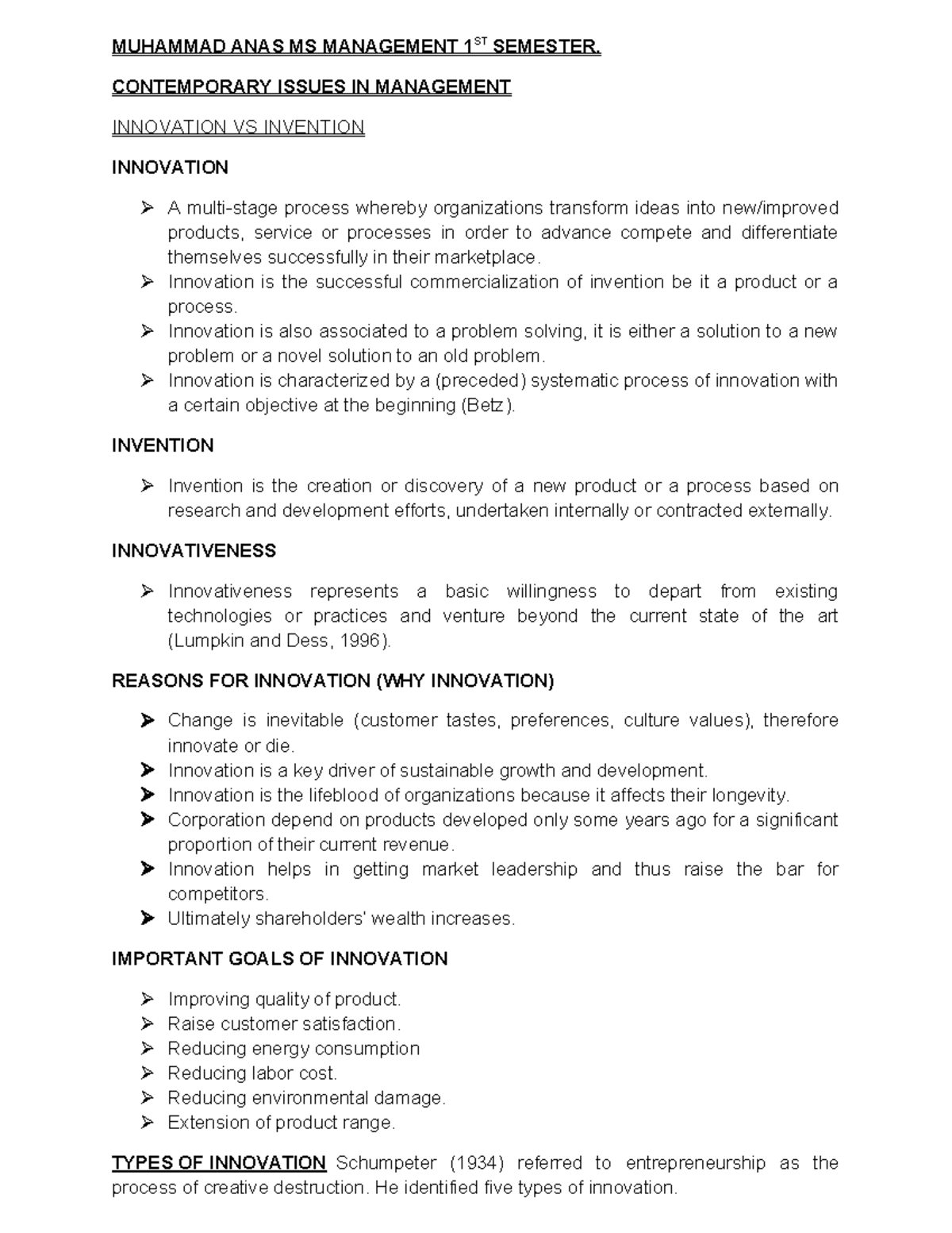 CIM Notes with example - MUHAMMAD ANAS MS MANAGEMENT 1ST SEMESTER ...