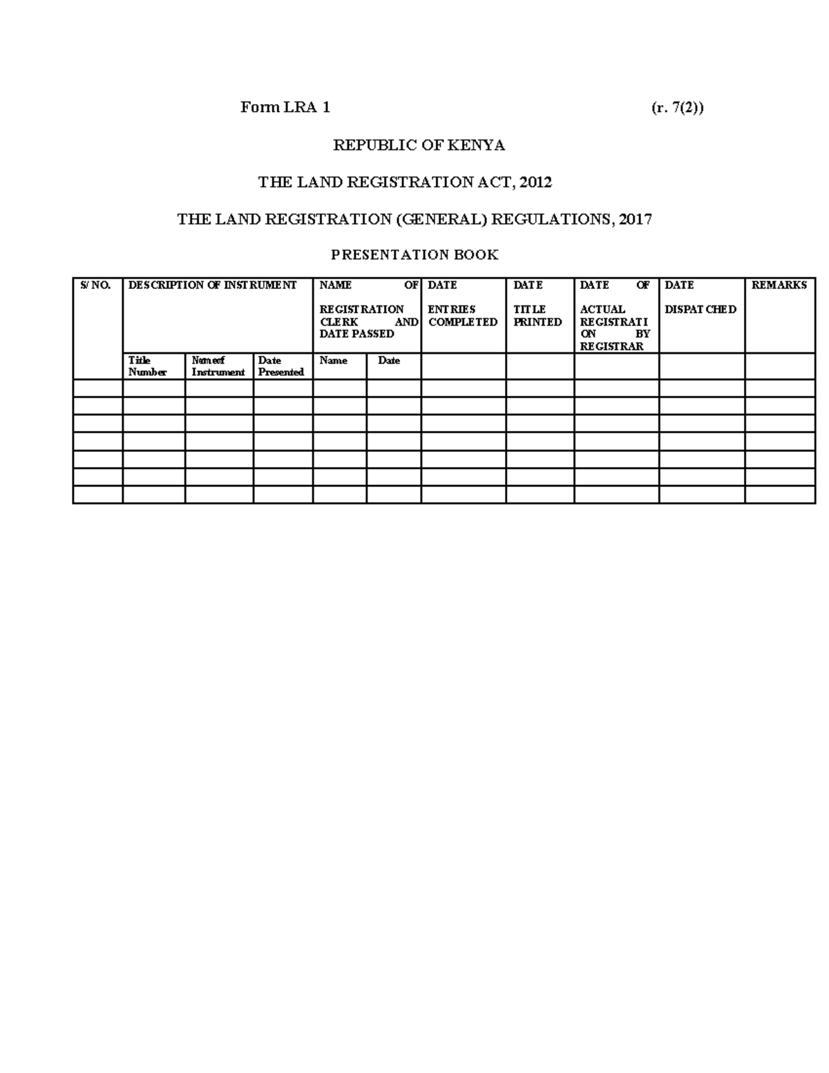 Form-LRA-1 Presentation BOOK - Conveyancing - Form LRA 1 (r. 7(2 ...